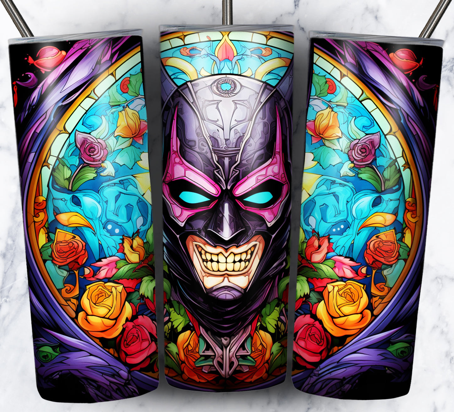 Superhero SugarSkull Sublimation 20oz Tumbler Images Bundle