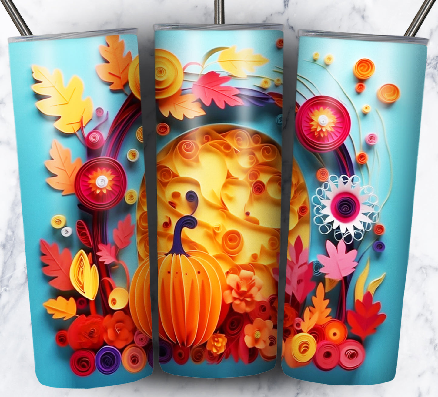 Paper Autumn Sublimation Tumbler Images Bundle 20 oz