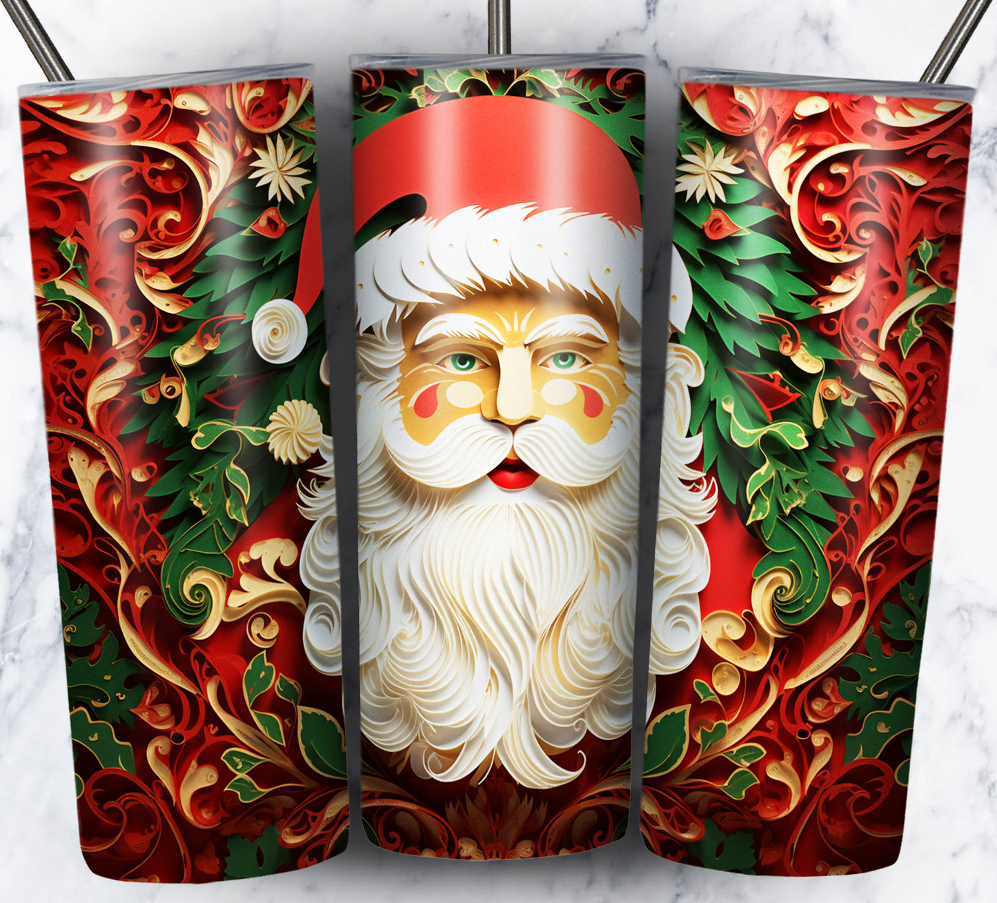 30+ 3D Paper Christmas Sublimation 20oz Images Bundle