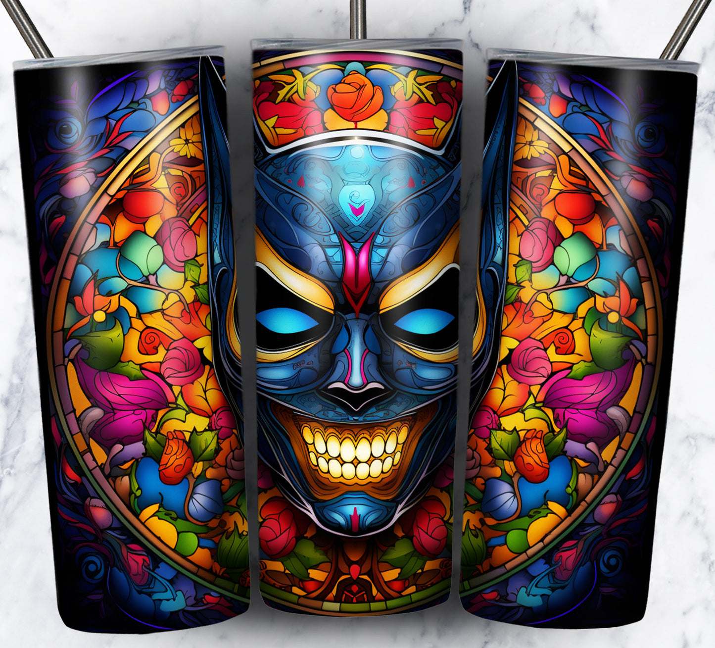 Superhero SugarSkull Sublimation 20oz Tumbler Images Bundle