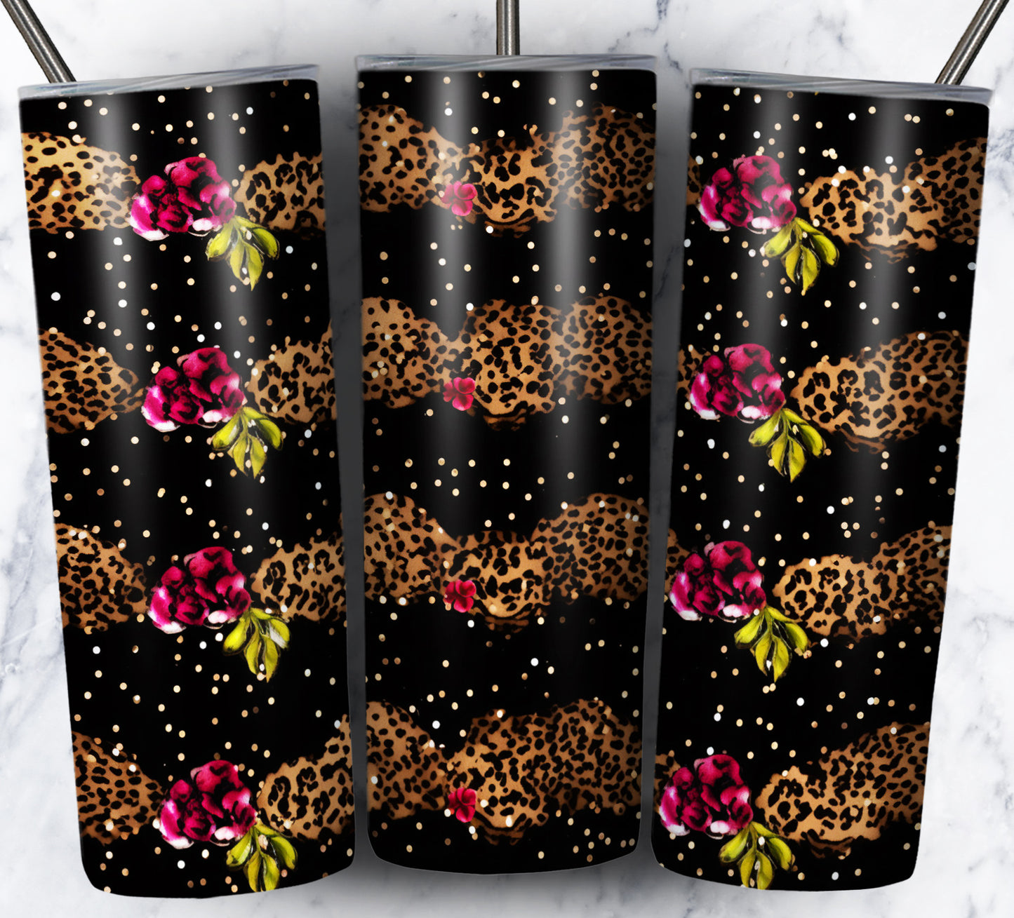 Leopard Glitter Sublimation 20oz Images Bundle