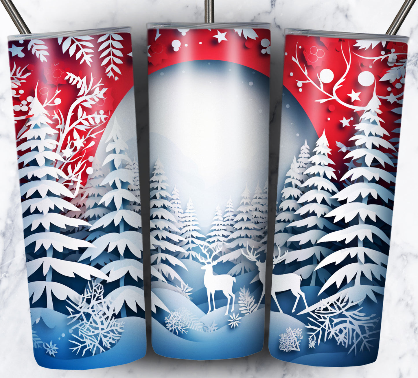 30+ 3D Paper Christmas Sublimation 20oz Images Bundle