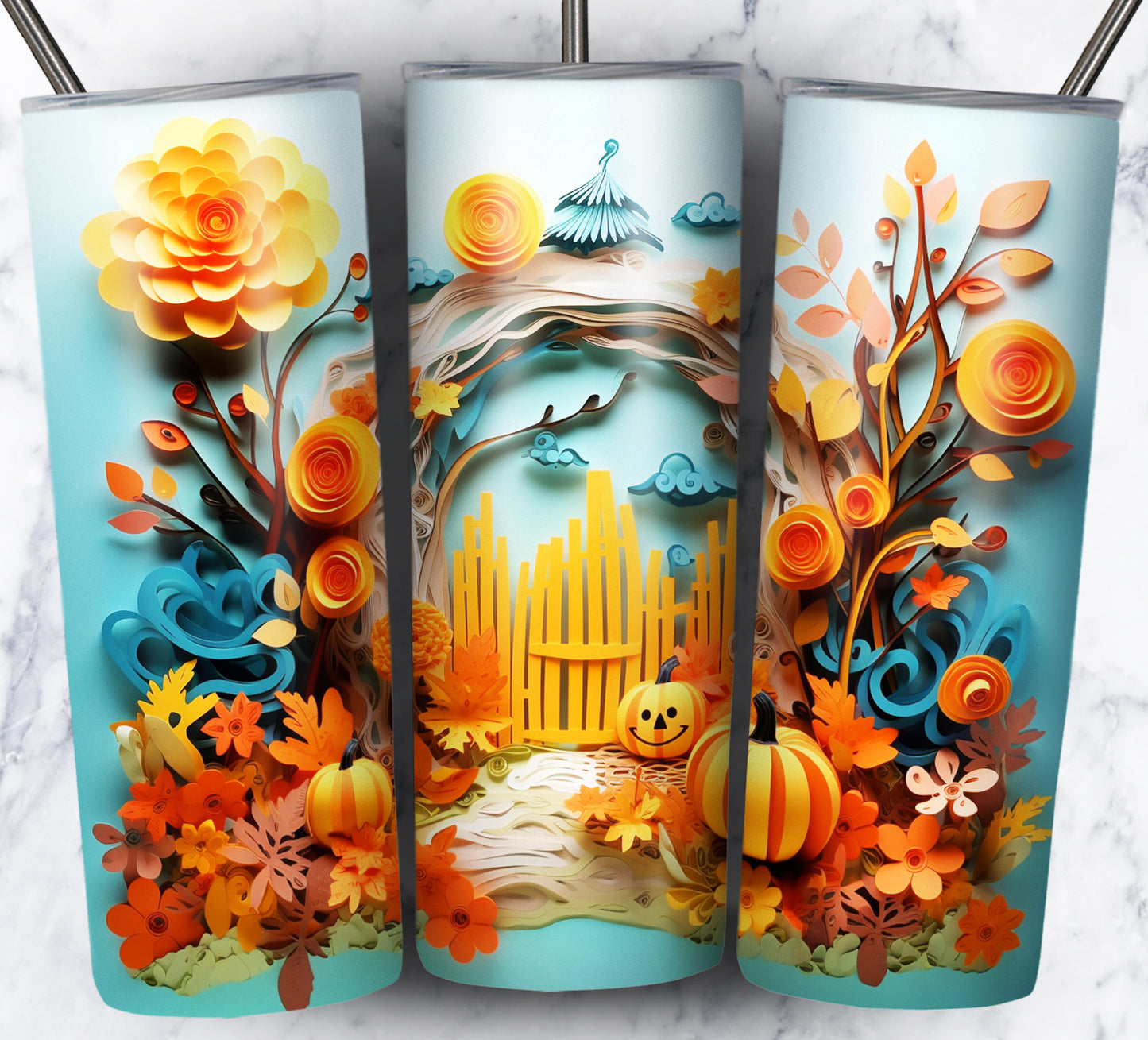 Paper Autumn Sublimation Tumbler Images Bundle 20 oz