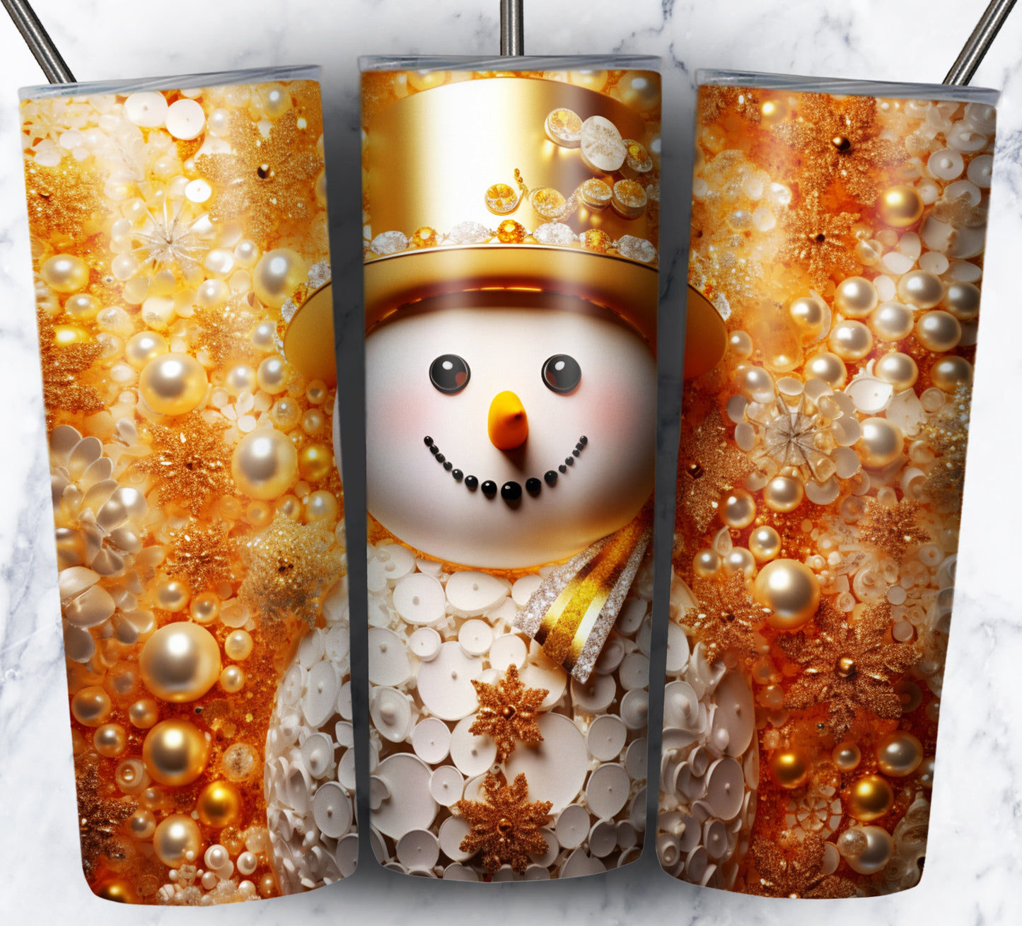 70 3D Christmas Snoman Sublimation 20oz Images Bundle