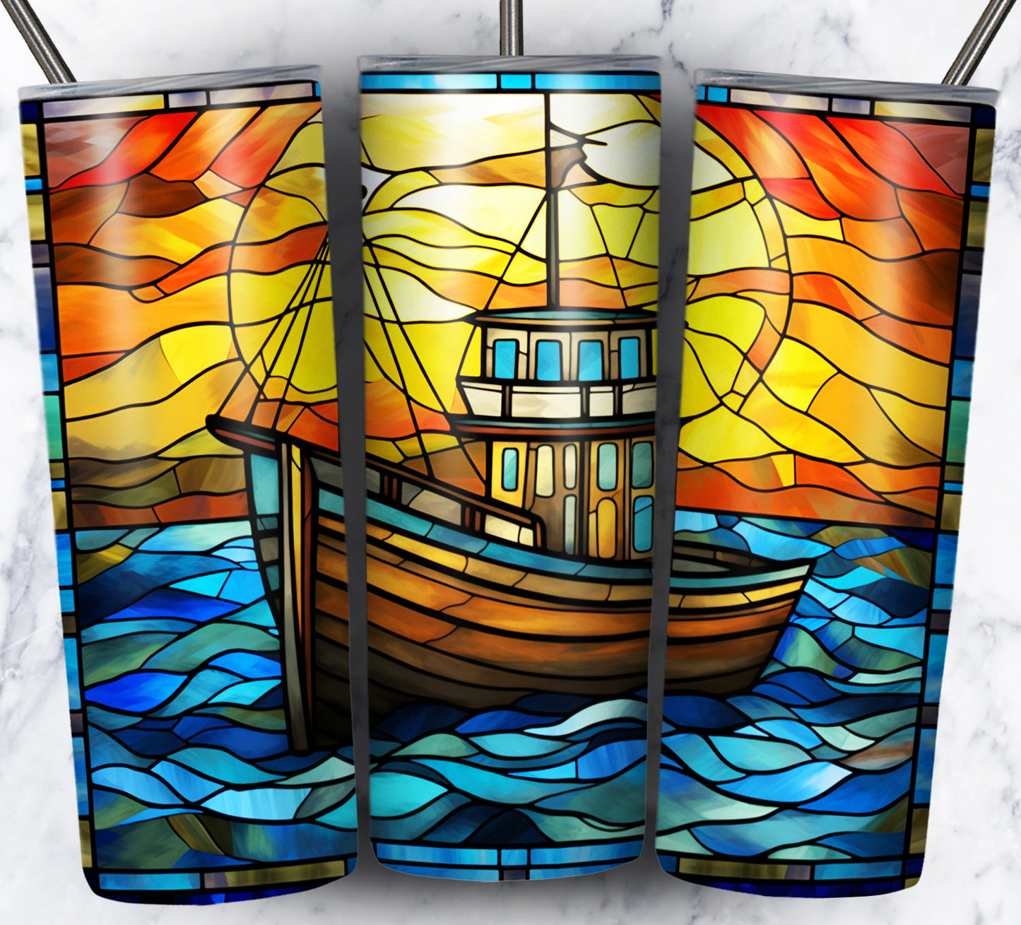 40+ Stain Glass Work Vehicles Sublimation 20oz Images Bundle