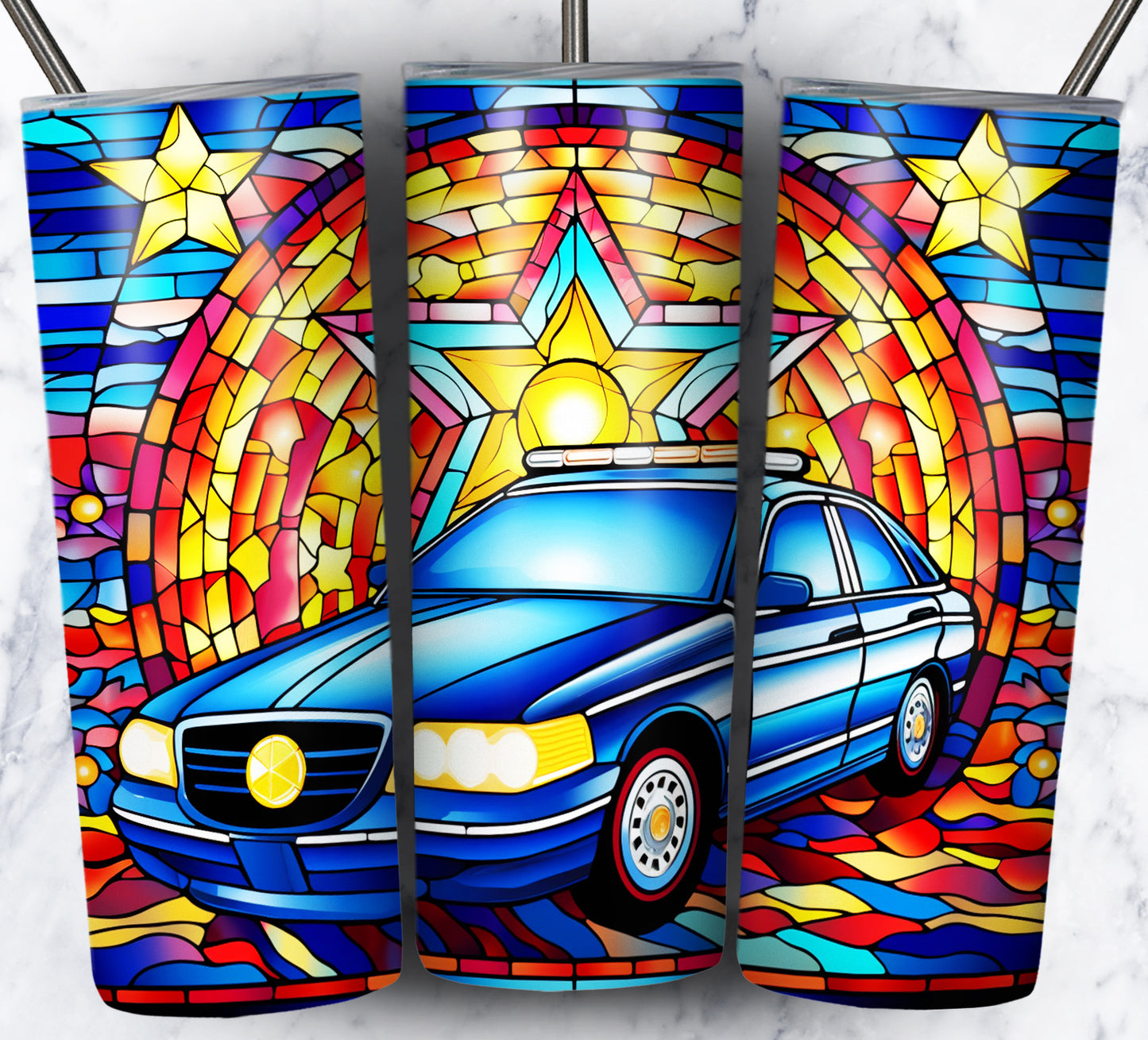 40+ Stain Glass Work Vehicles Sublimation 20oz Images Bundle