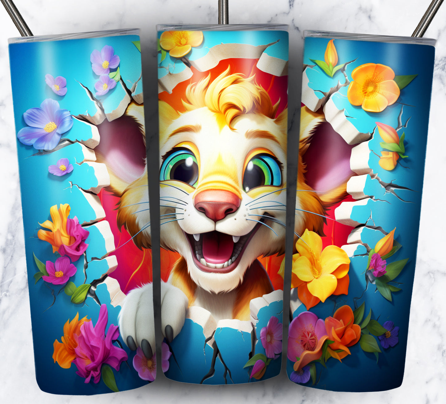 110+ 3D Wall Animals Sublimation Tumbler Images Bundle 20 oz