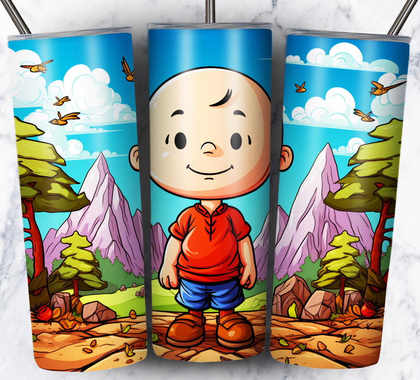 130+ Kid Cartoon Superhero Sublimation 20oz Tumbler Images Bundle