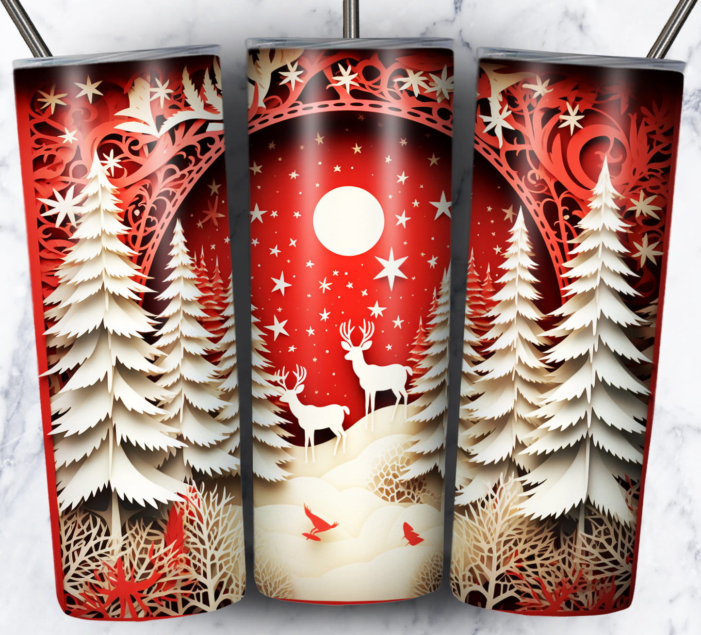 30+ 3D Paper Christmas Sublimation 20oz Images Bundle