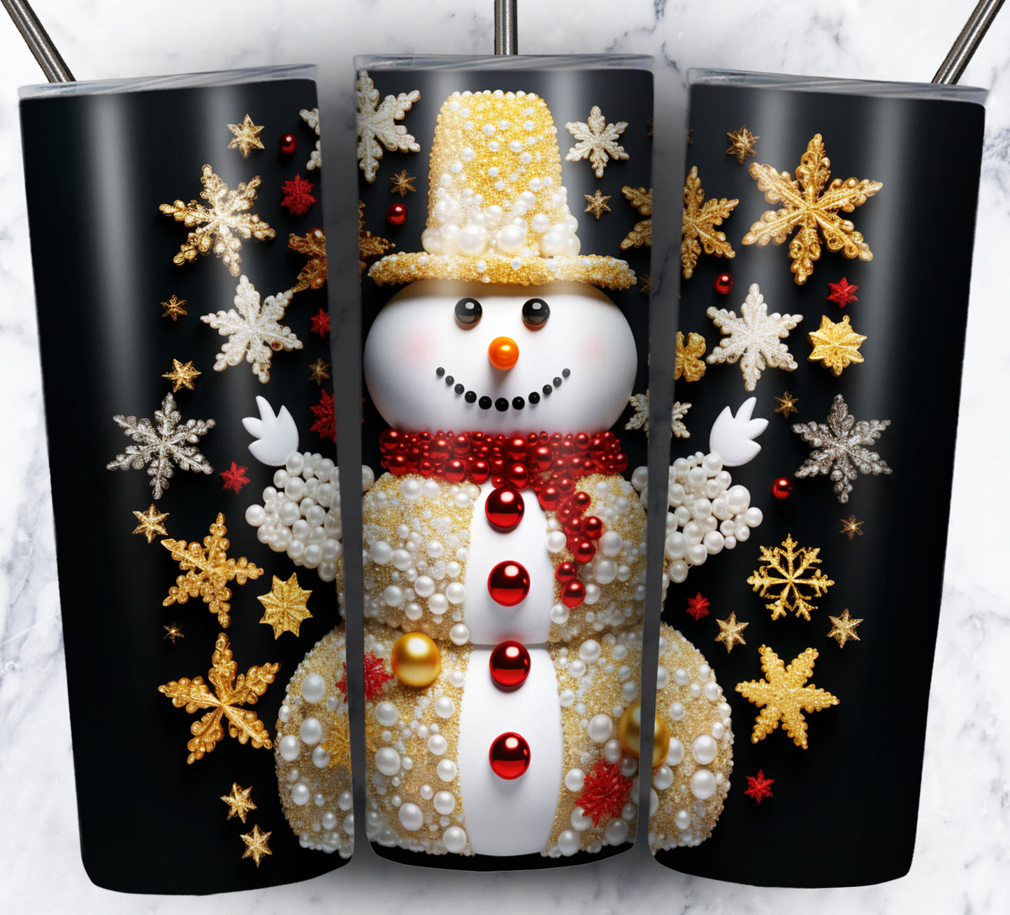 70 3D Christmas Snoman Sublimation 20oz Images Bundle