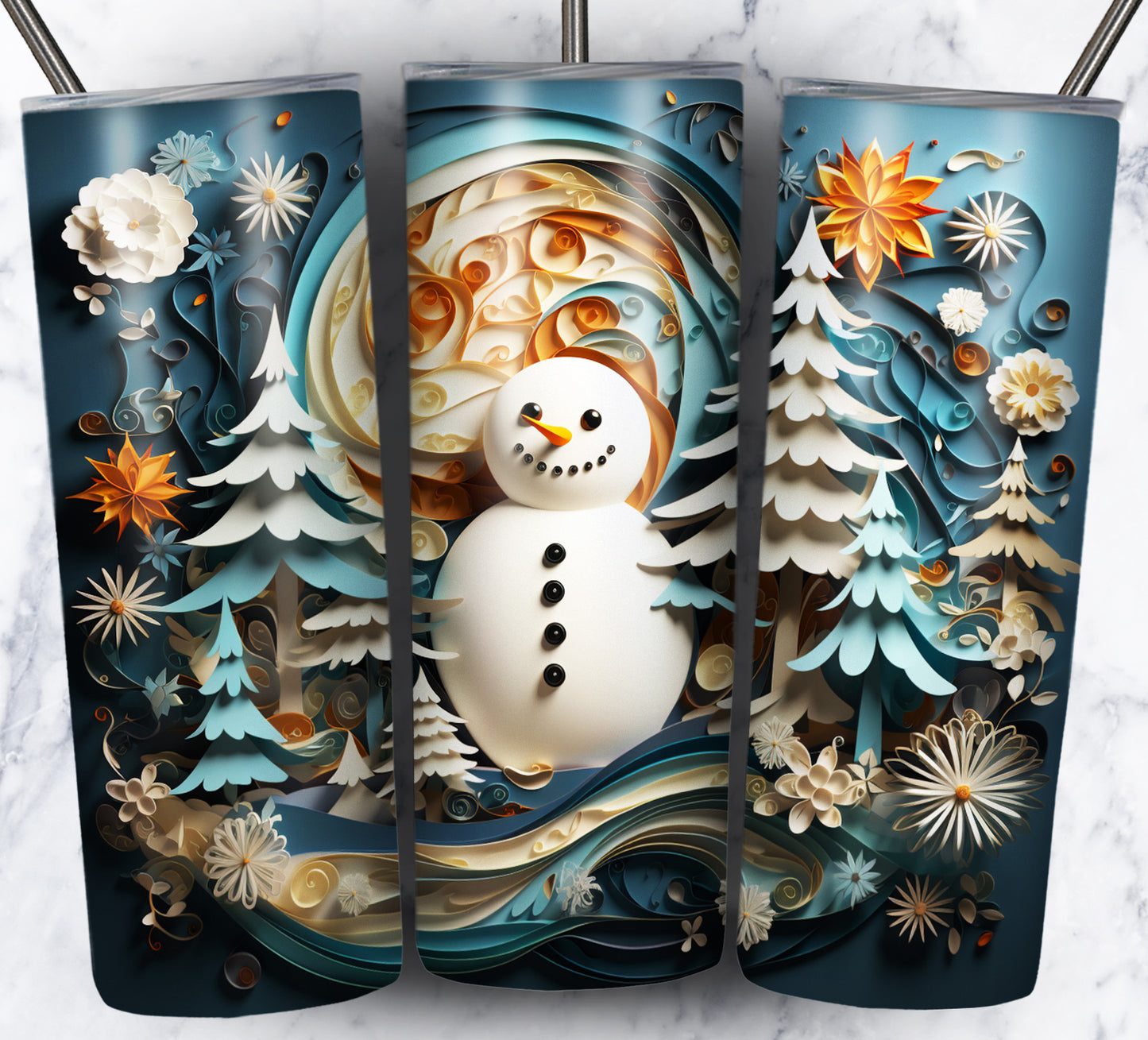 30+ 3D Paper Christmas Sublimation 20oz Images Bundle