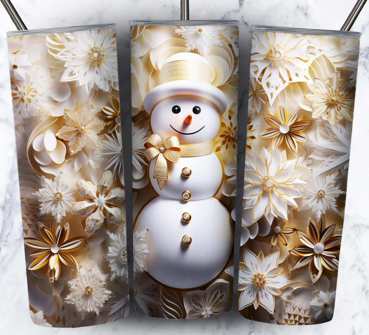 70 3D Christmas Snoman Sublimation 20oz Images Bundle