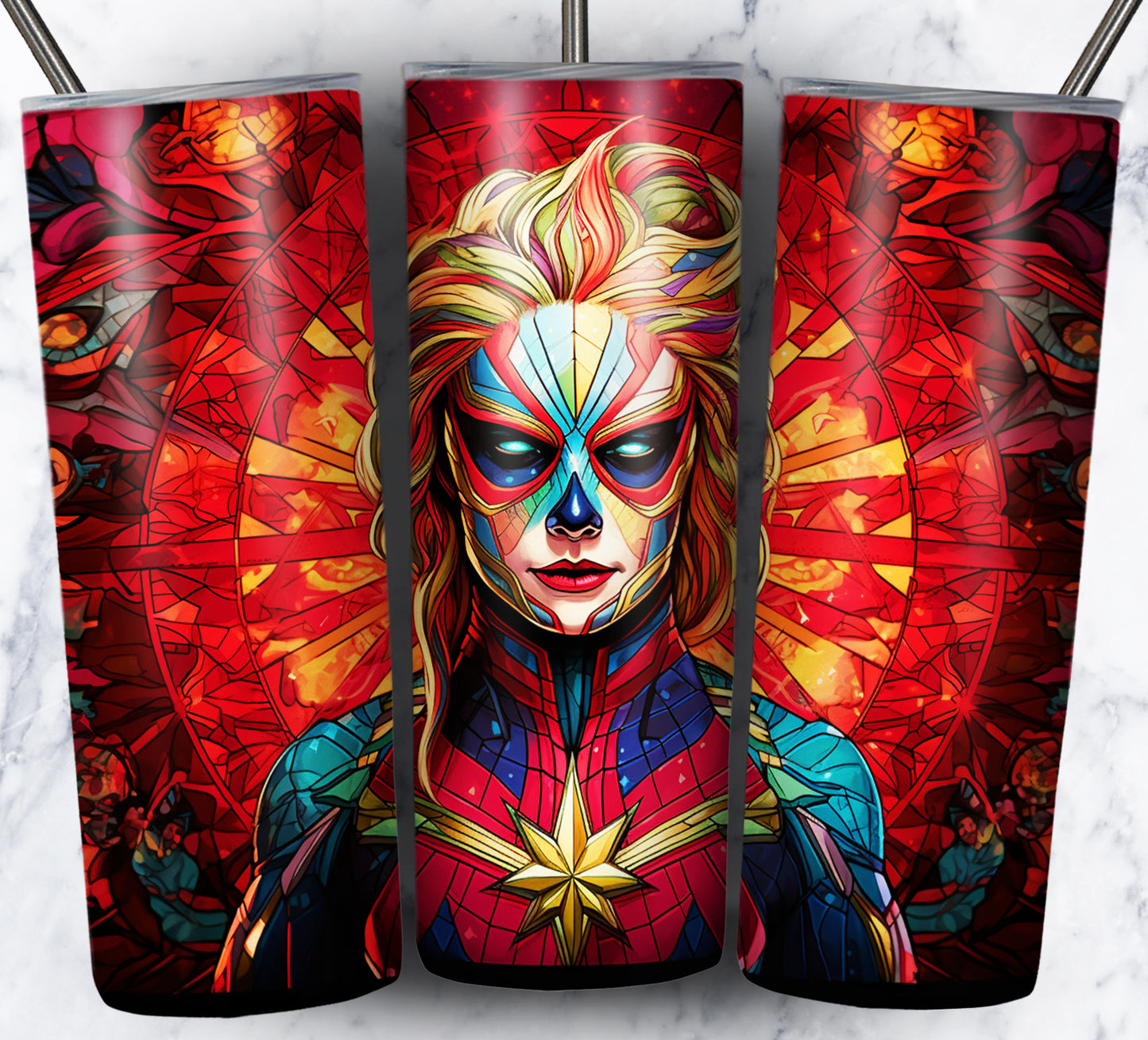 Superhero SugarSkull Sublimation 20oz Tumbler Images Bundle