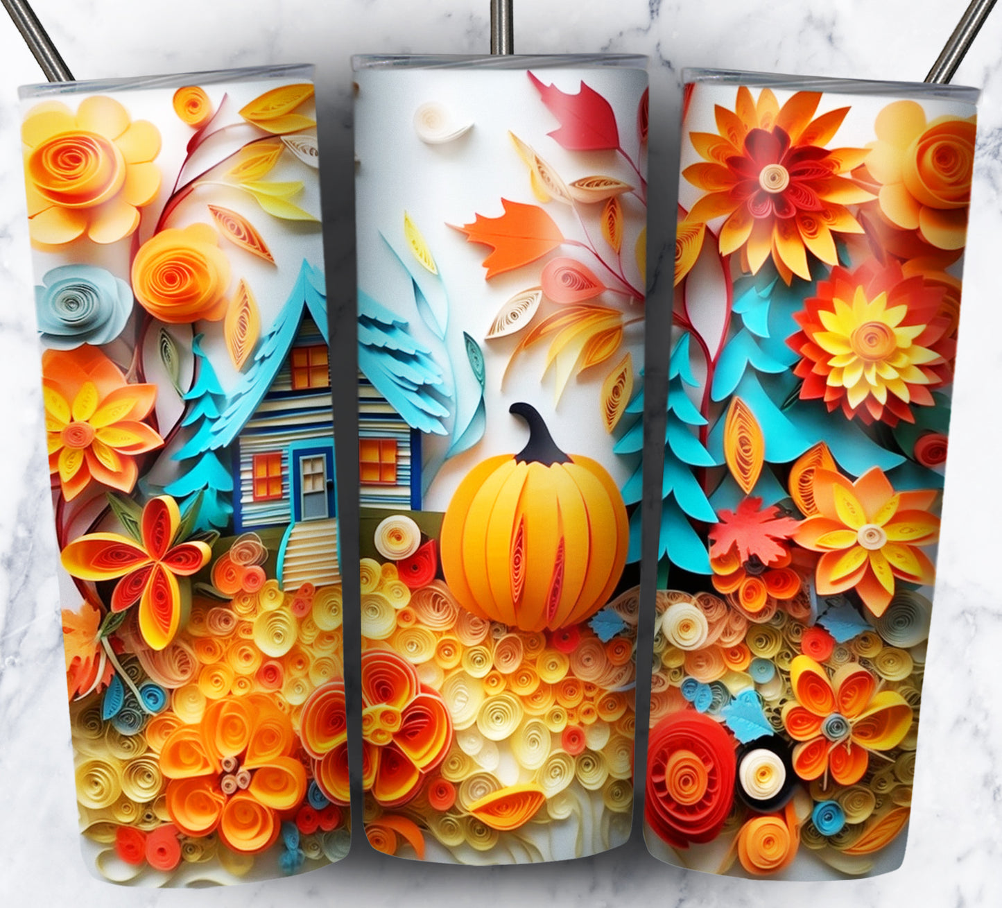 Paper Autumn Sublimation Tumbler Images Bundle 20 oz