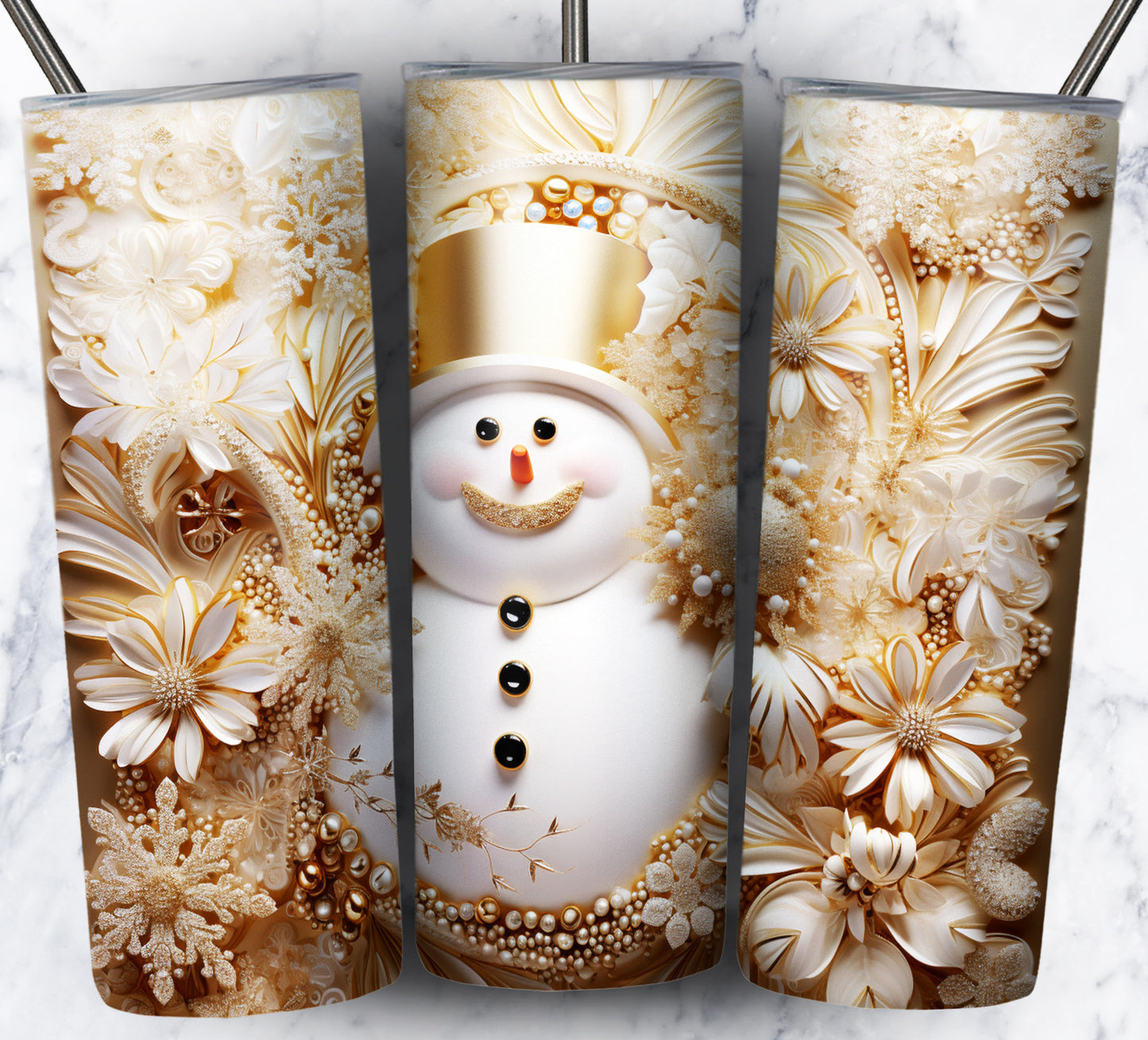 60+ 3D Christmas Floral Sublimation 20oz Images Bundle