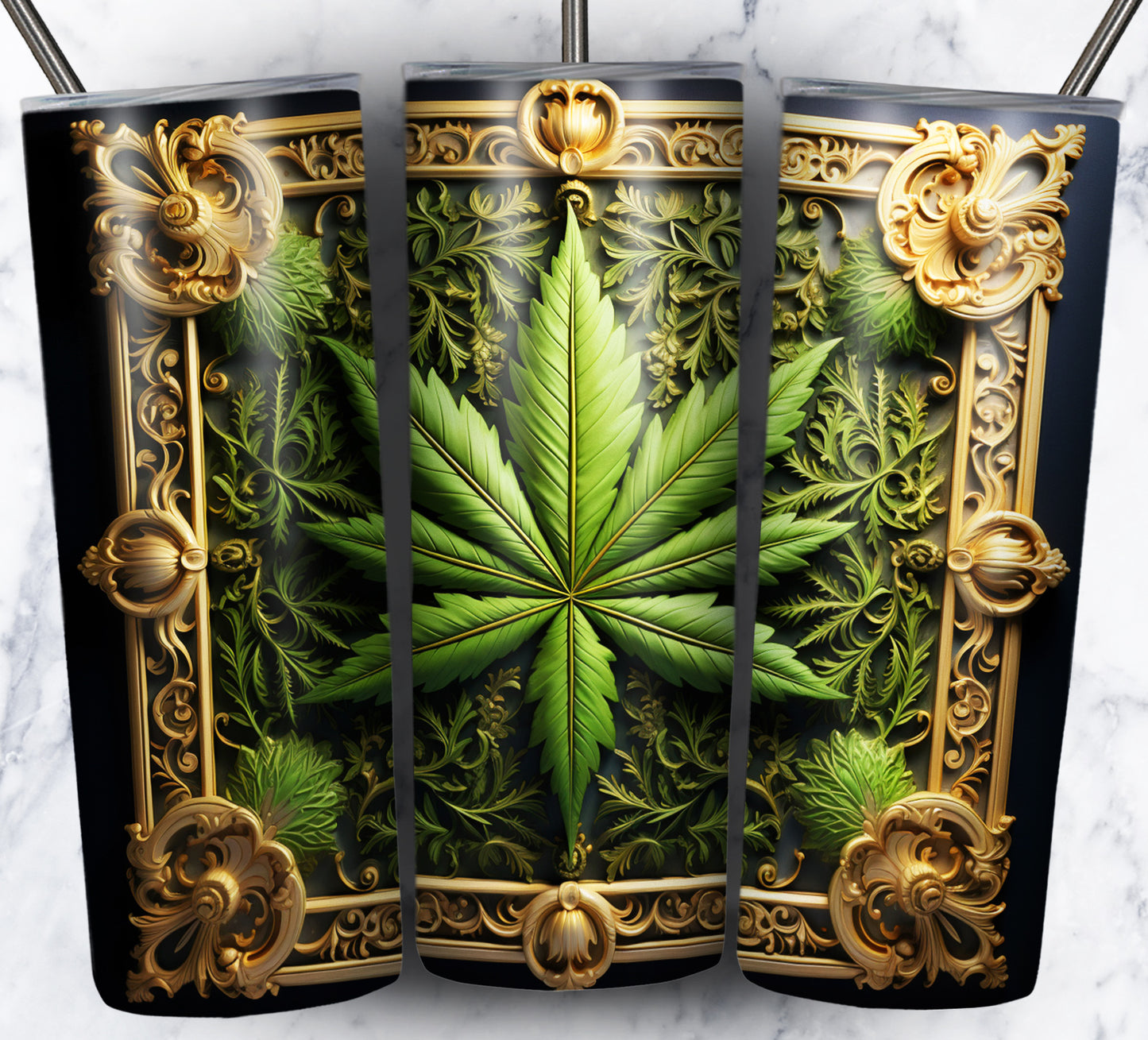 40+ Metallic Weed Sublimation 20oz Images Bundle