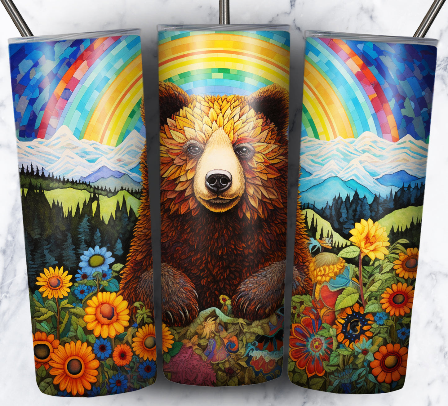 Psychedelic Animals Sublimation 20oz Tumbler Images Bundle