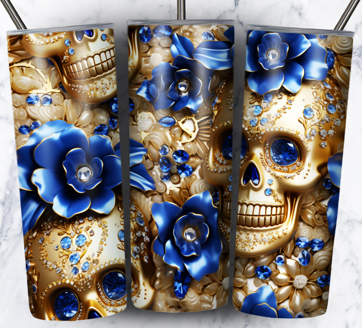 Skull Gems Sublimation 20oz Tumbler Images Bundle