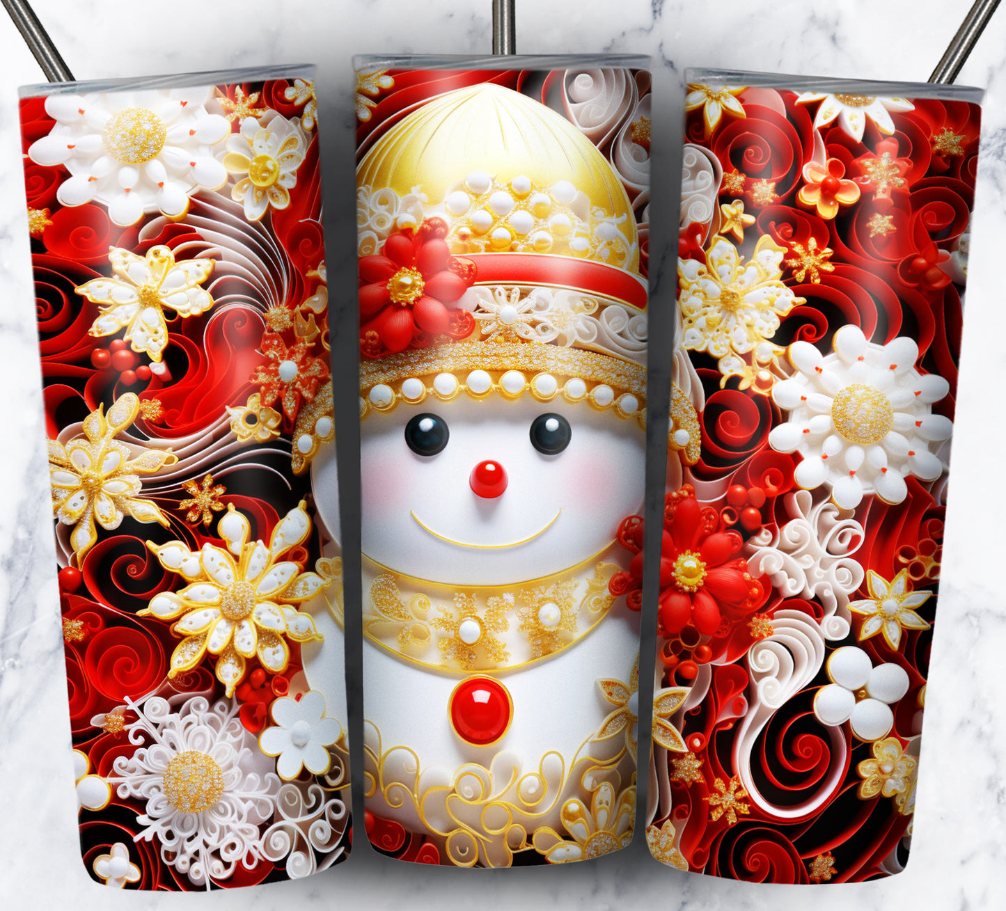 60+ 3D Christmas Floral Sublimation 20oz Images Bundle