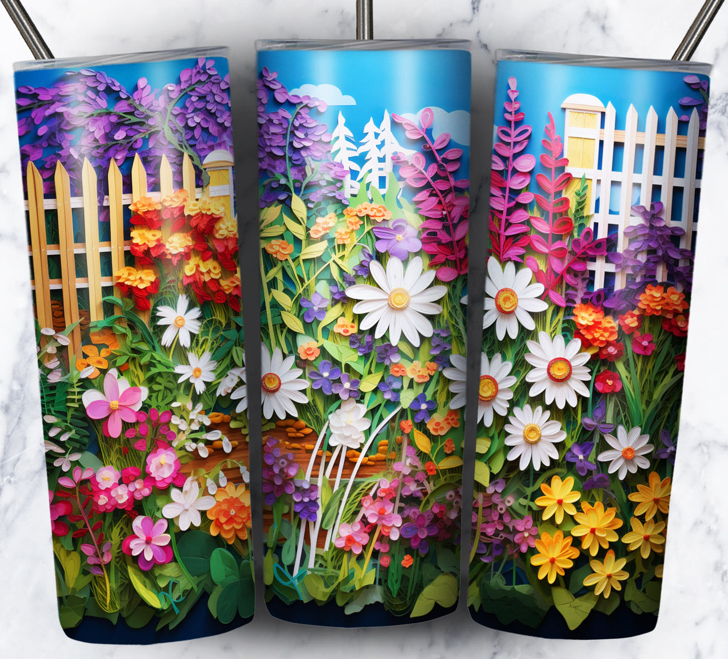 Paper Art Scenery Sublimation 20oz Tumbler Images Bundle