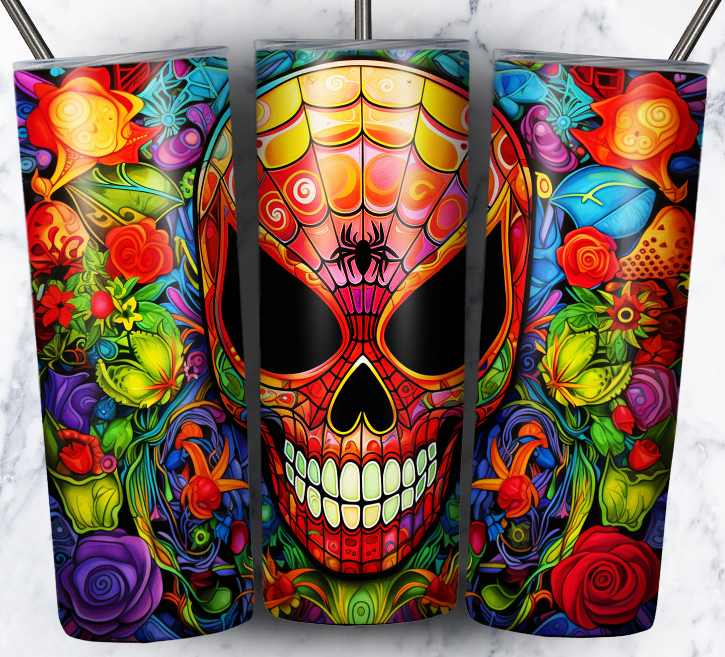 Superhero SugarSkull Sublimation 20oz Tumbler Images Bundle