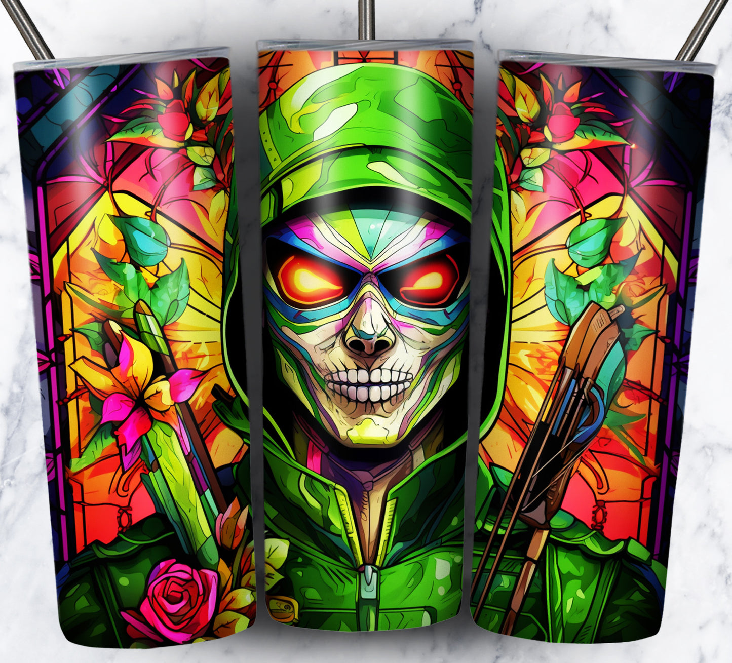 Superhero SugarSkull Sublimation 20oz Tumbler Images Bundle