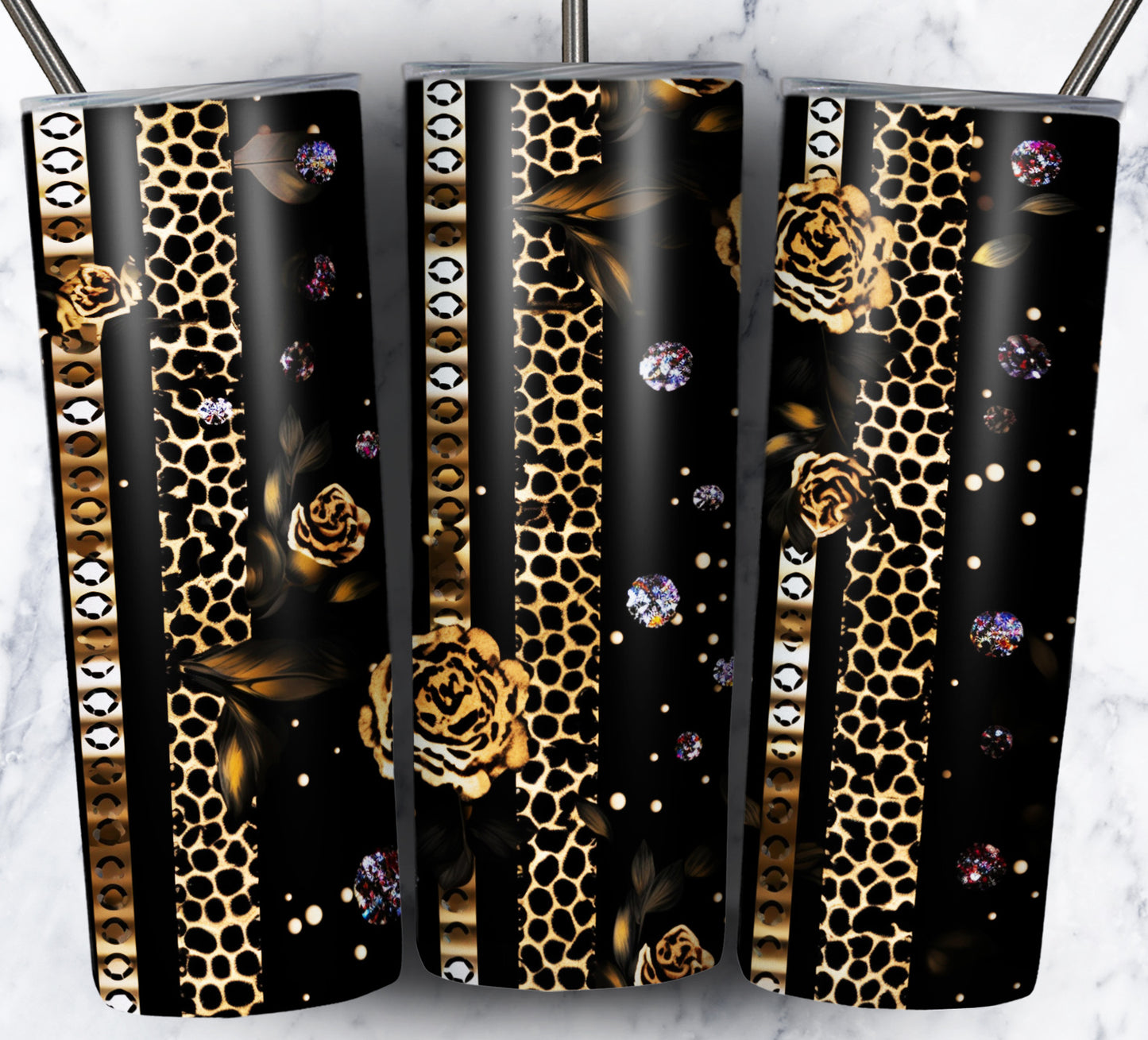 Leopard Glitter Sublimation 20oz Images Bundle