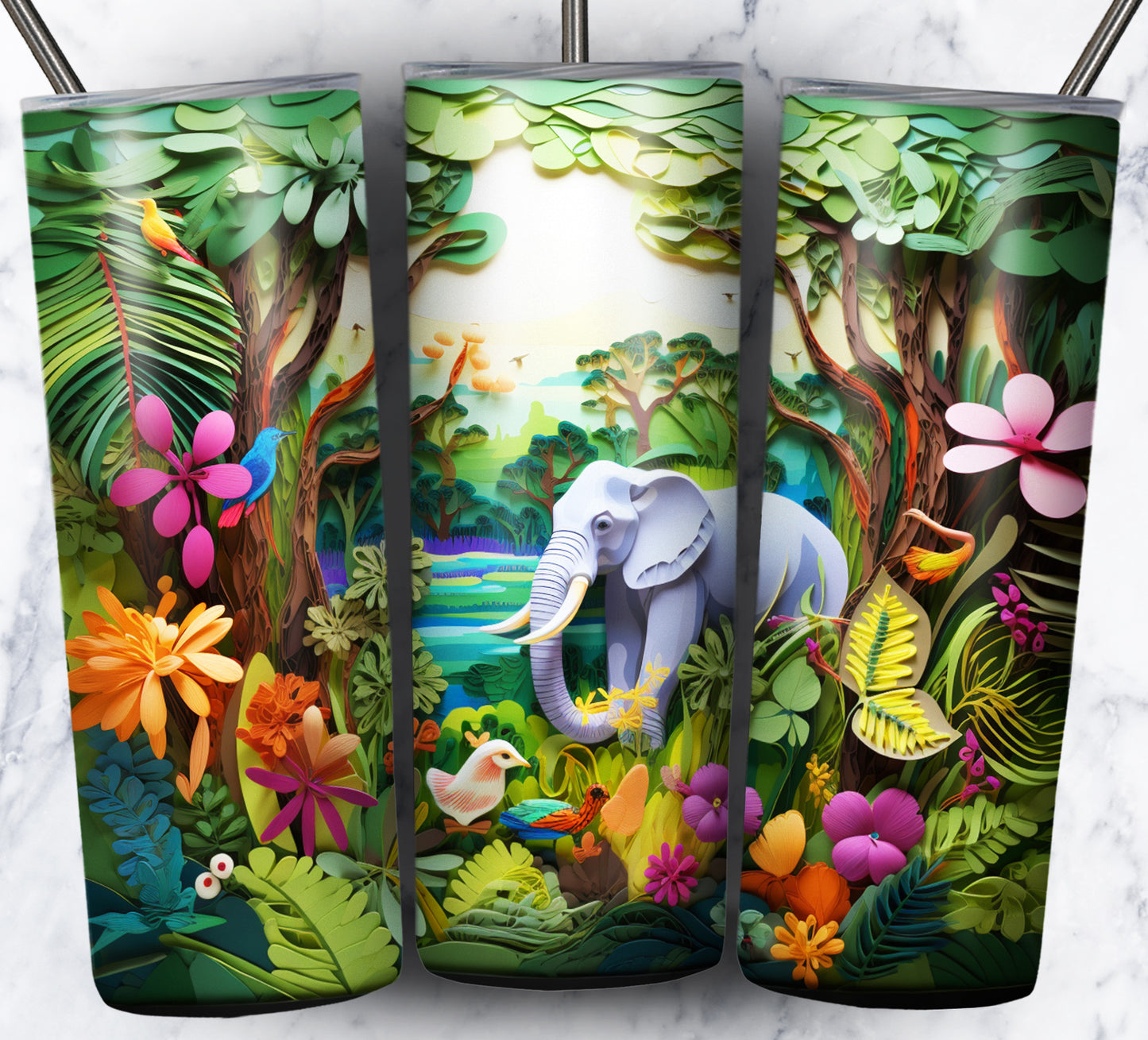 Paper Art Scenery Sublimation 20oz Tumbler Images Bundle