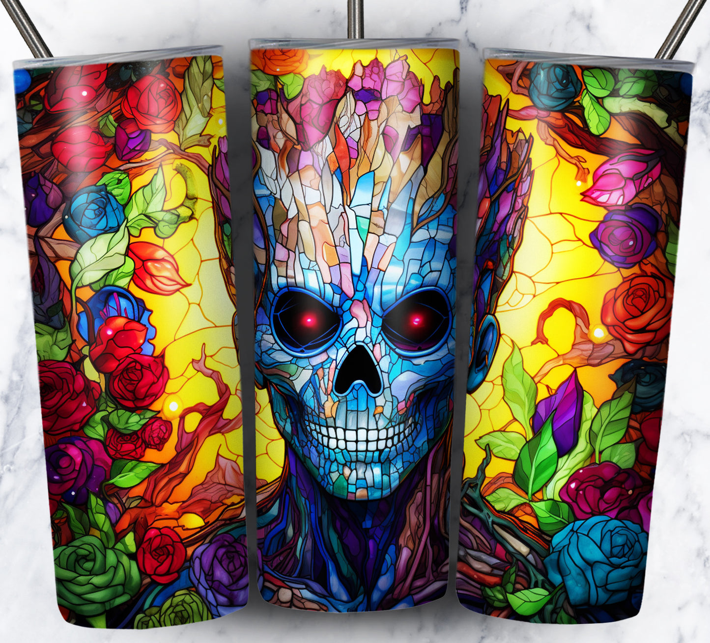 Superhero SugarSkull Sublimation 20oz Tumbler Images Bundle