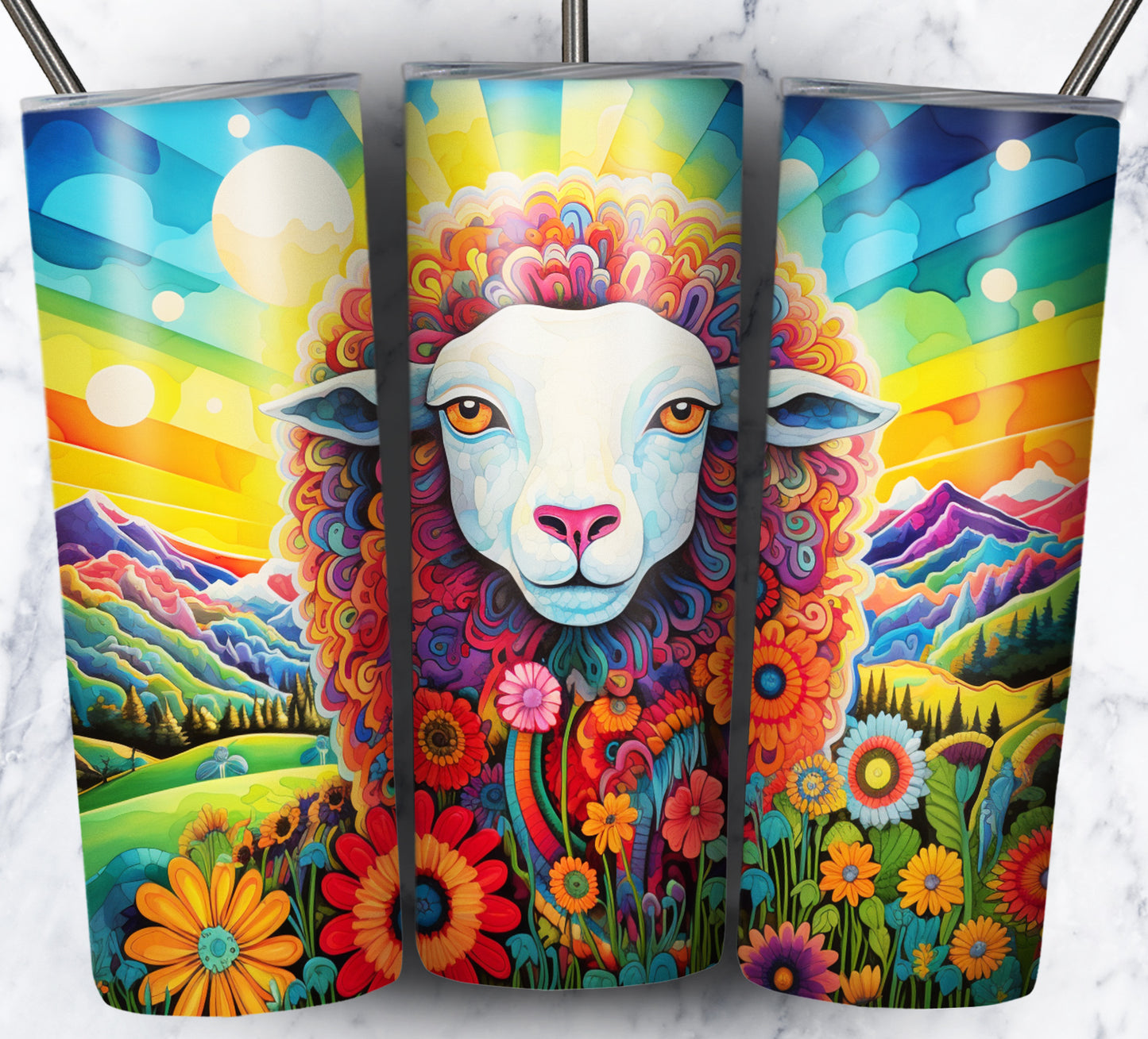 Psychedelic Animals Sublimation 20oz Tumbler Images Bundle