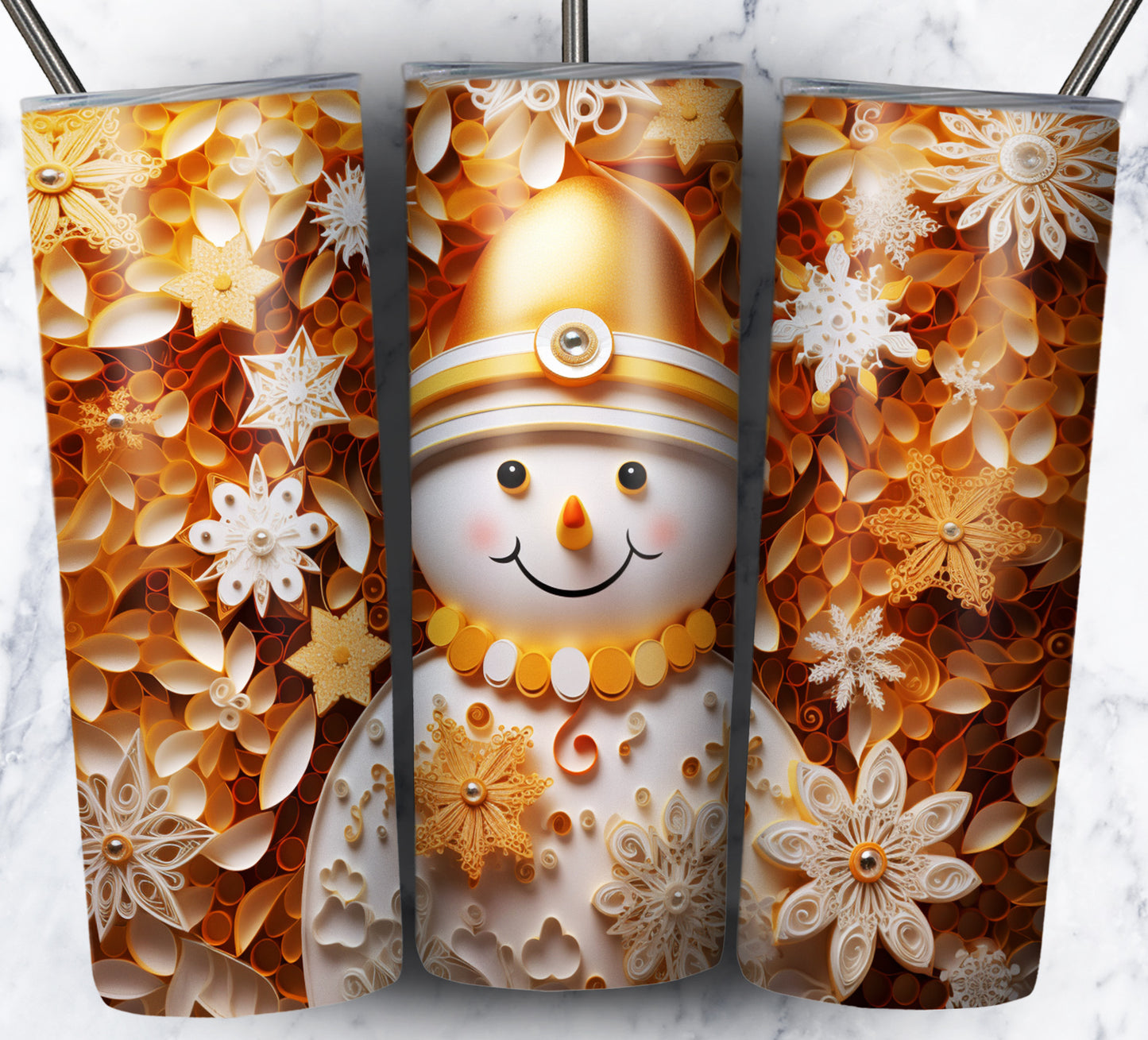 70 3D Christmas Snoman Sublimation 20oz Images Bundle