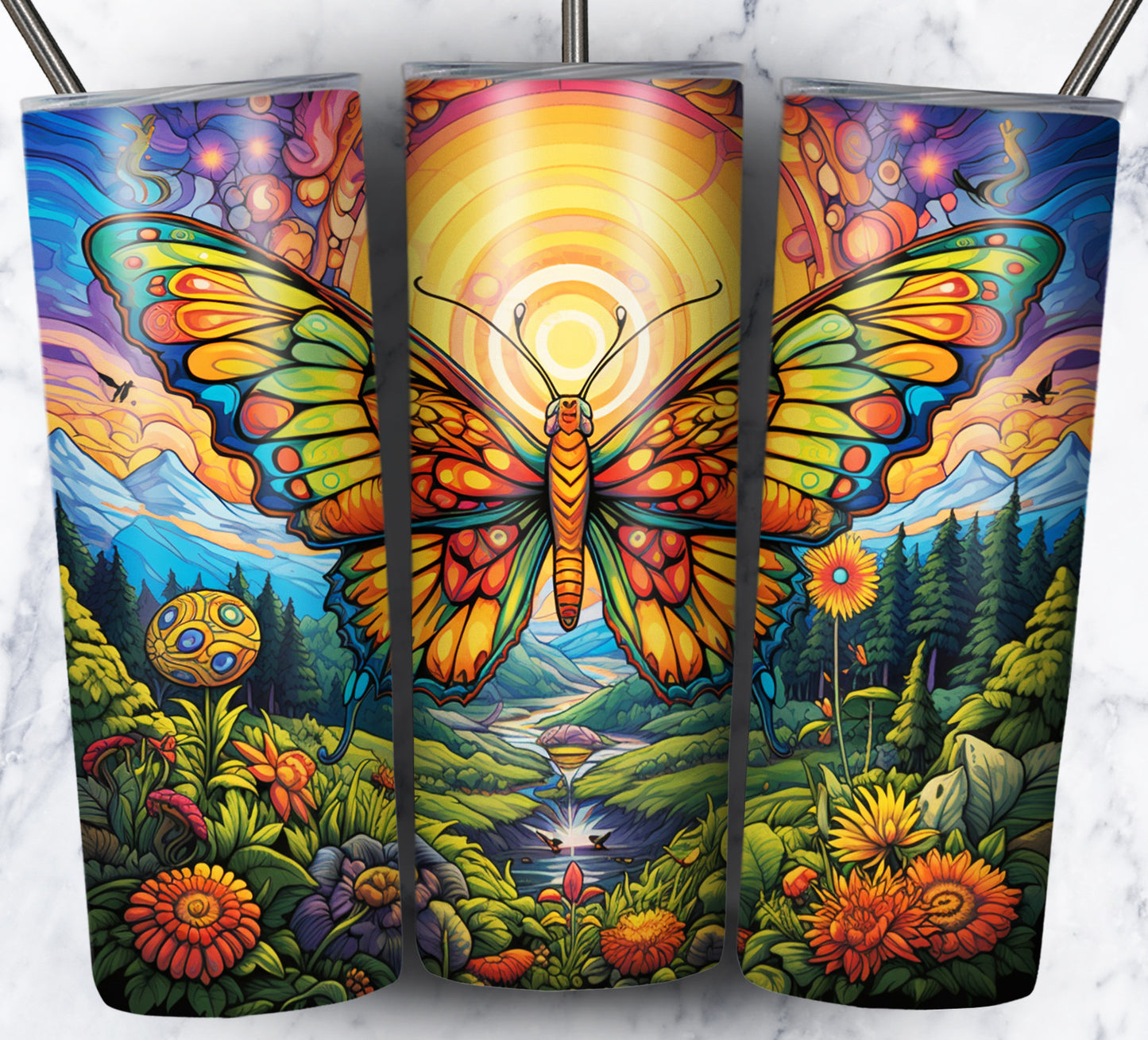 Psychedelic Animals Sublimation 20oz Tumbler Images Bundle