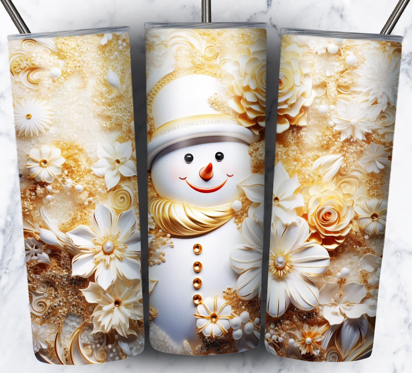 60+ 3D Christmas Floral Sublimation 20oz Images Bundle