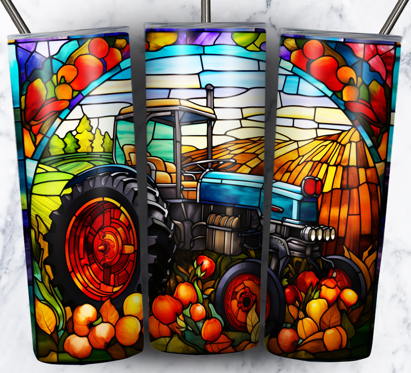 40+ Stain Glass Work Vehicles Sublimation 20oz Images Bundle