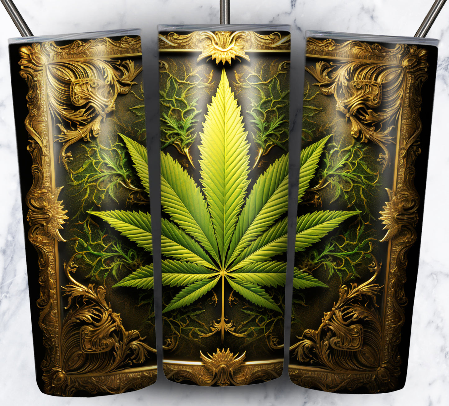 40+ Metallic Weed Sublimation 20oz Images Bundle