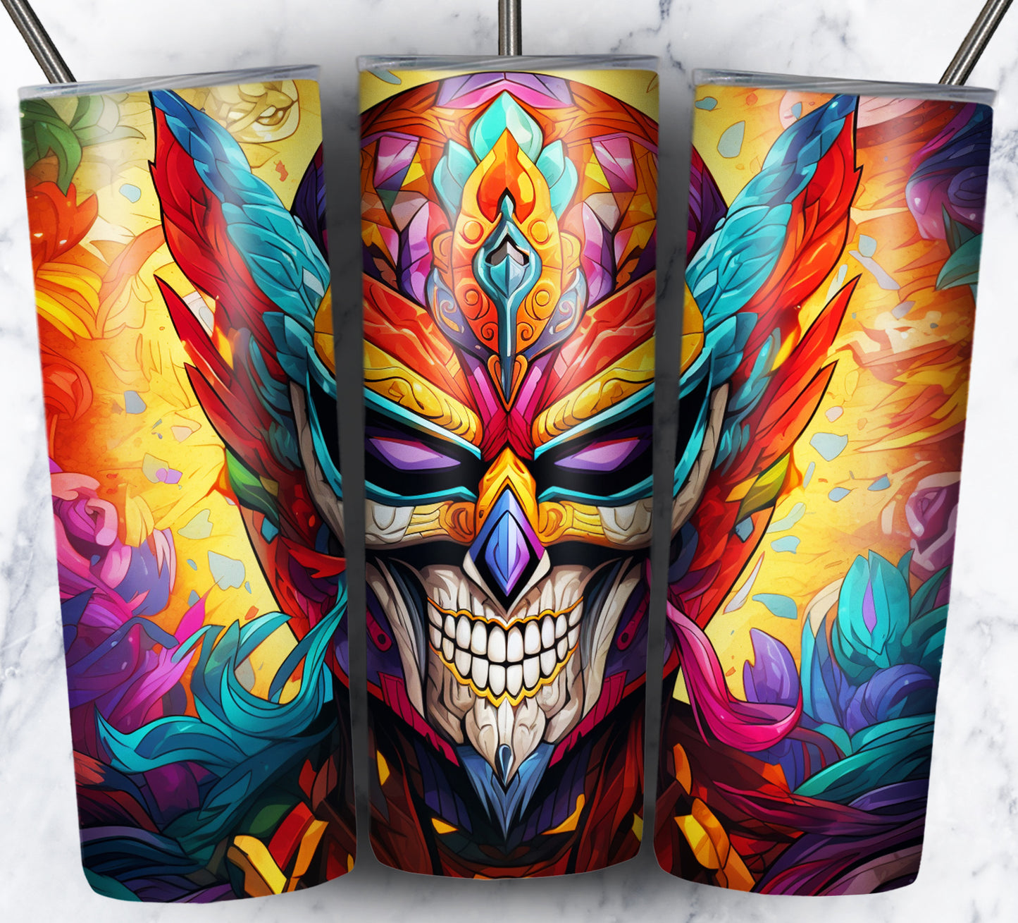 Superhero SugarSkull Sublimation 20oz Tumbler Images Bundle