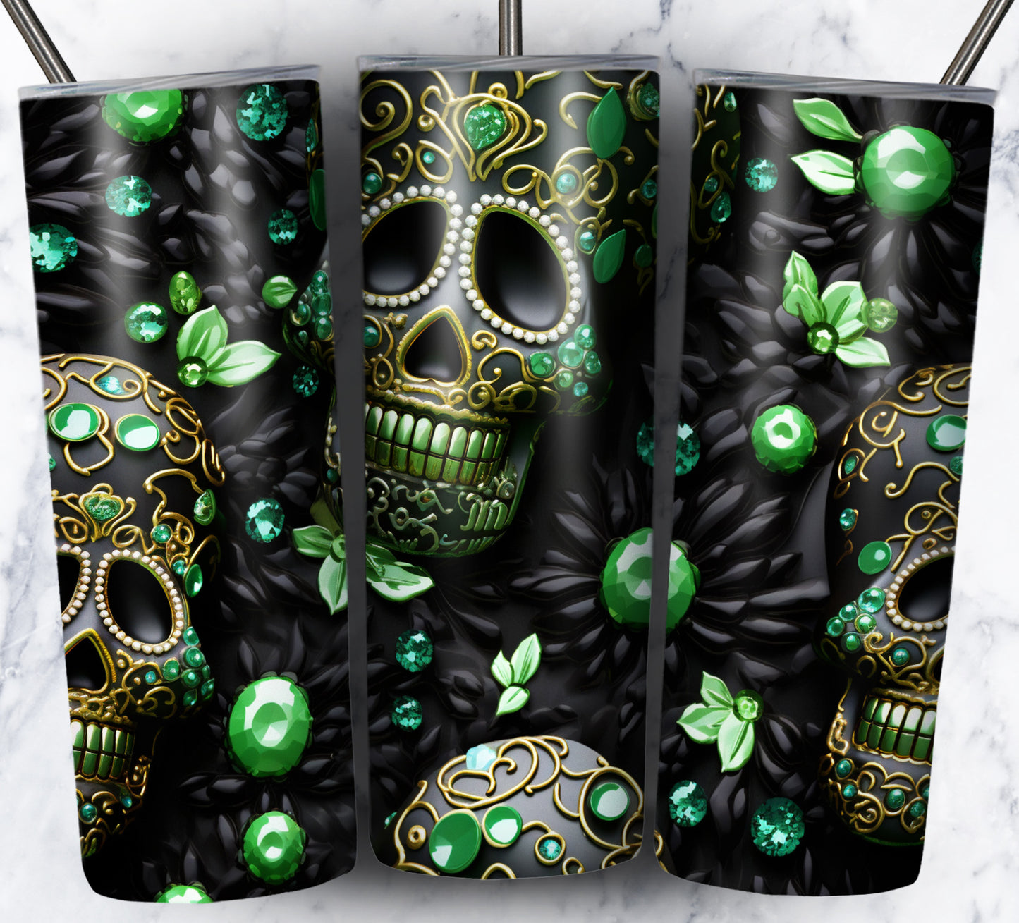 Skull Gems Sublimation 20oz Tumbler Images Bundle