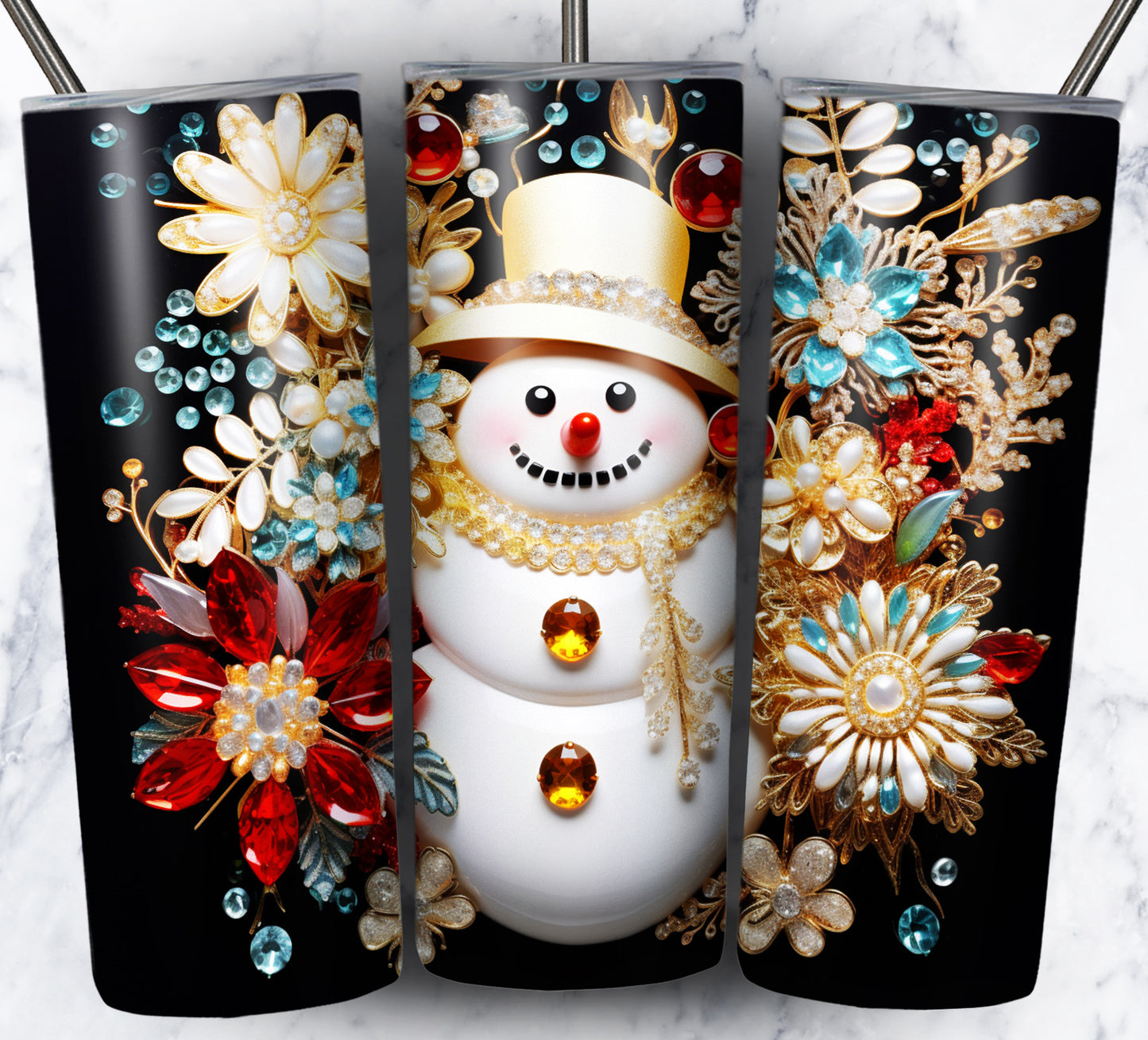 60+ 3D Christmas Floral Sublimation 20oz Images Bundle