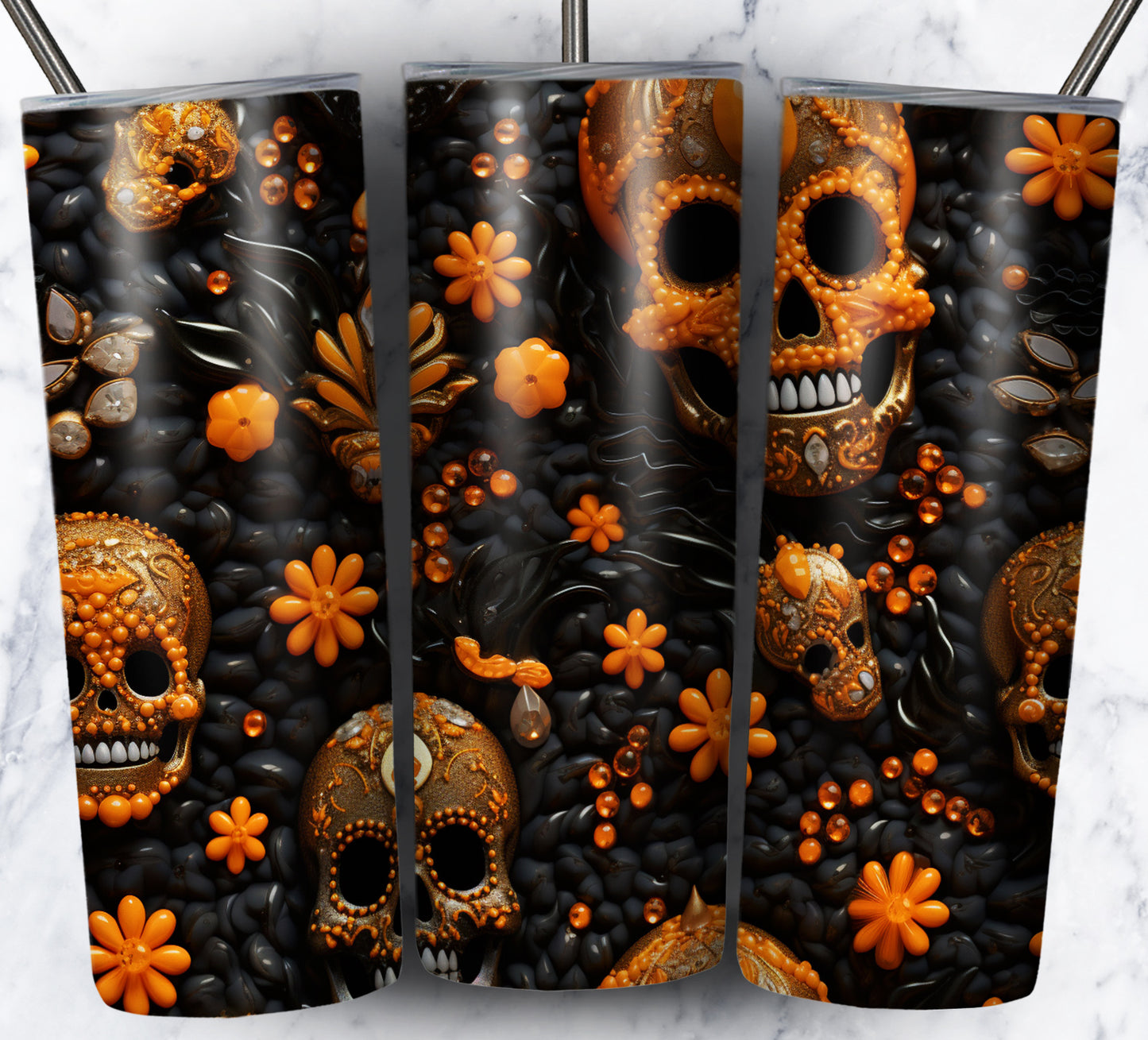 Skull Gems Sublimation 20oz Tumbler Images Bundle