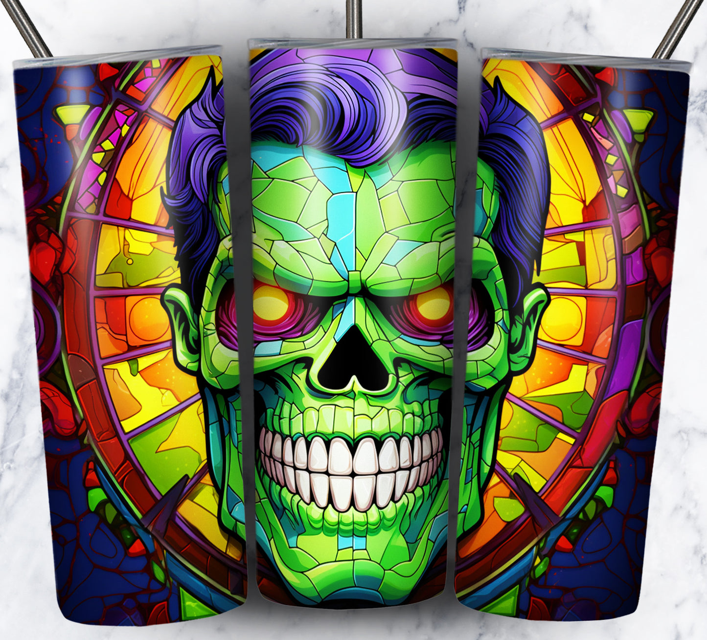 Superhero SugarSkull Sublimation 20oz Tumbler Images Bundle