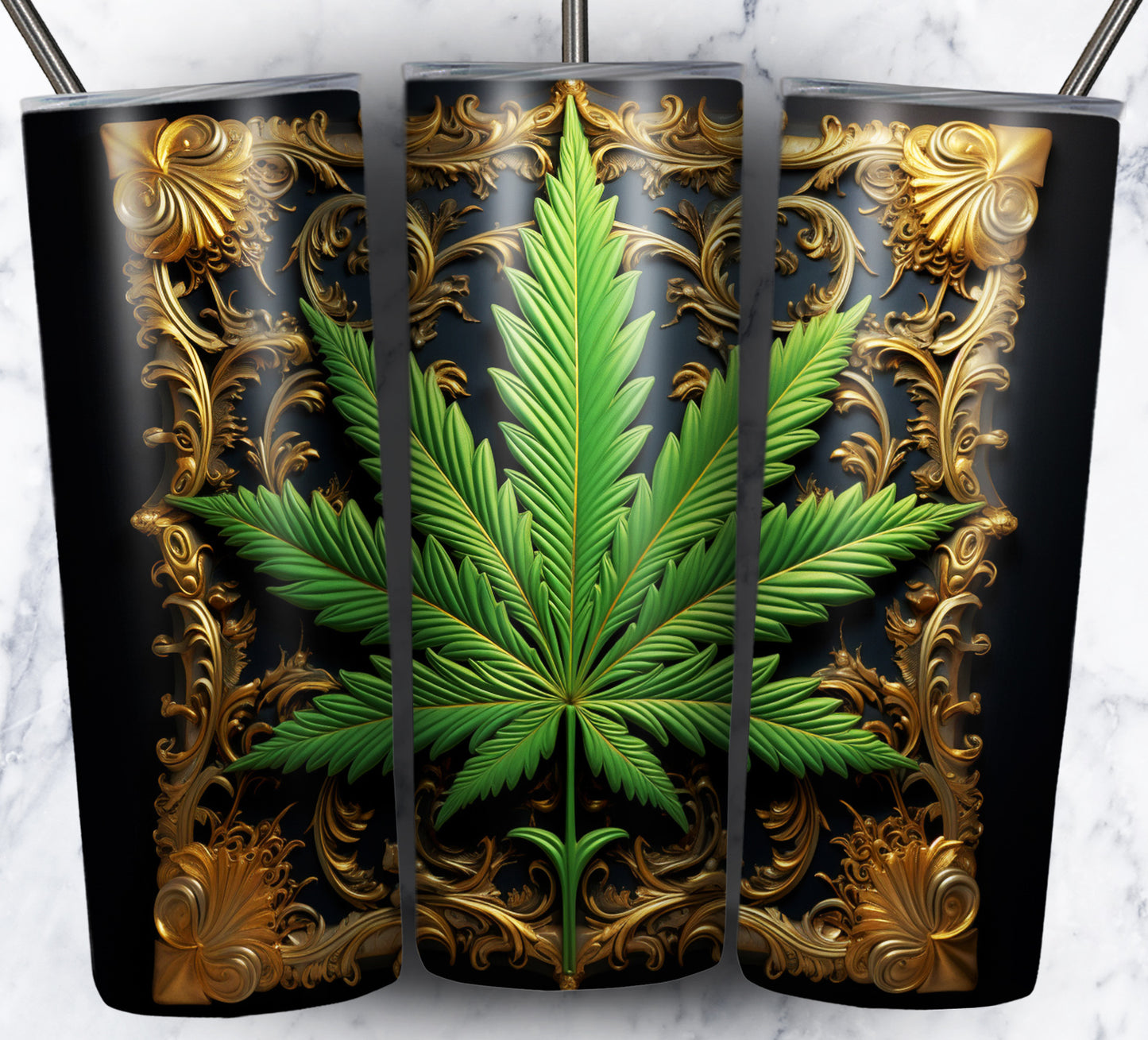 40+ Metallic Weed Sublimation 20oz Images Bundle