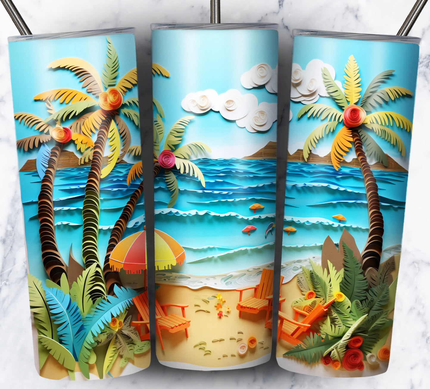 Paper Art Scenery Sublimation 20oz Tumbler Images Bundle