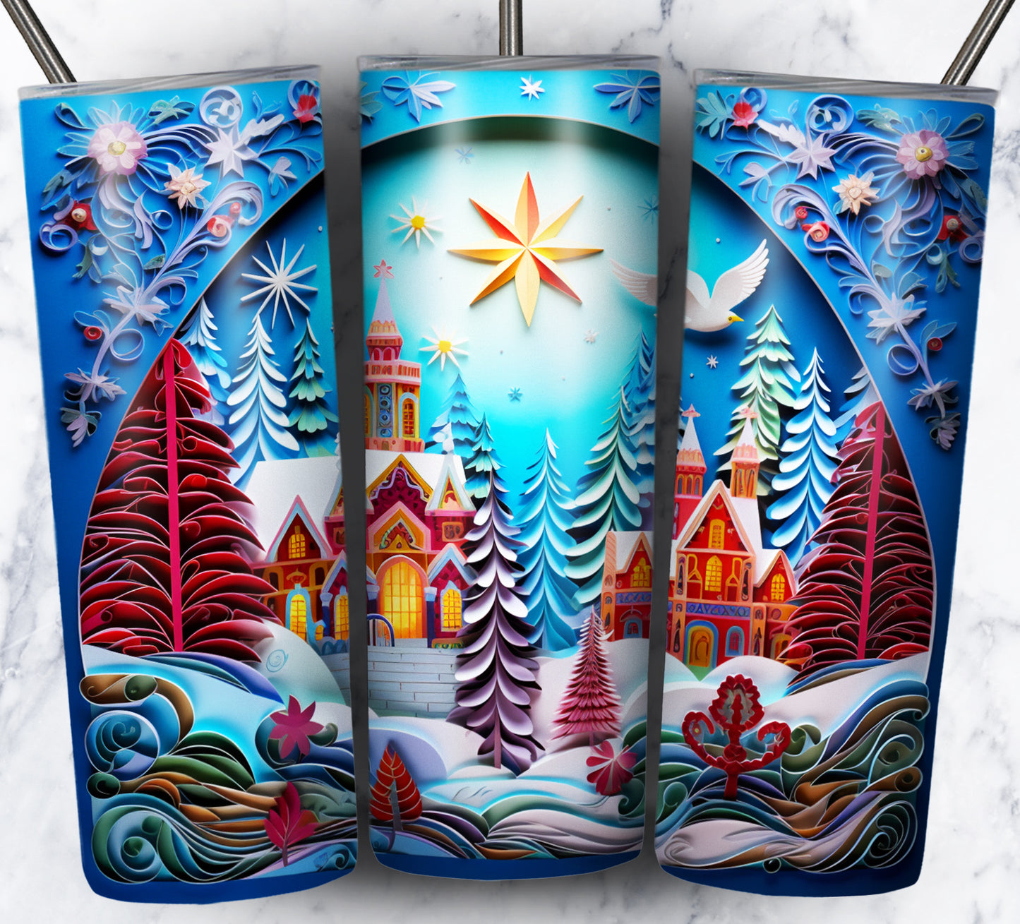 30+ 3D Paper Christmas Sublimation 20oz Images Bundle