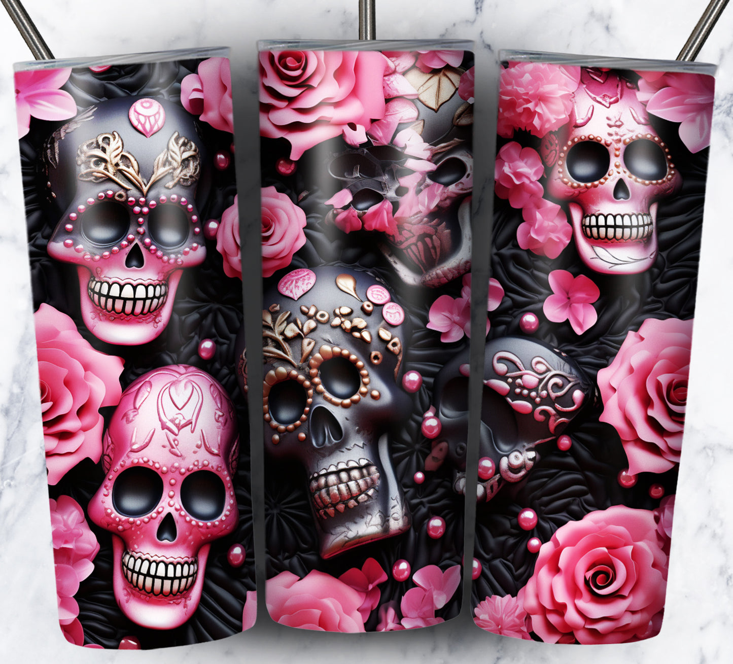 Skull Gems Sublimation 20oz Tumbler Images Bundle