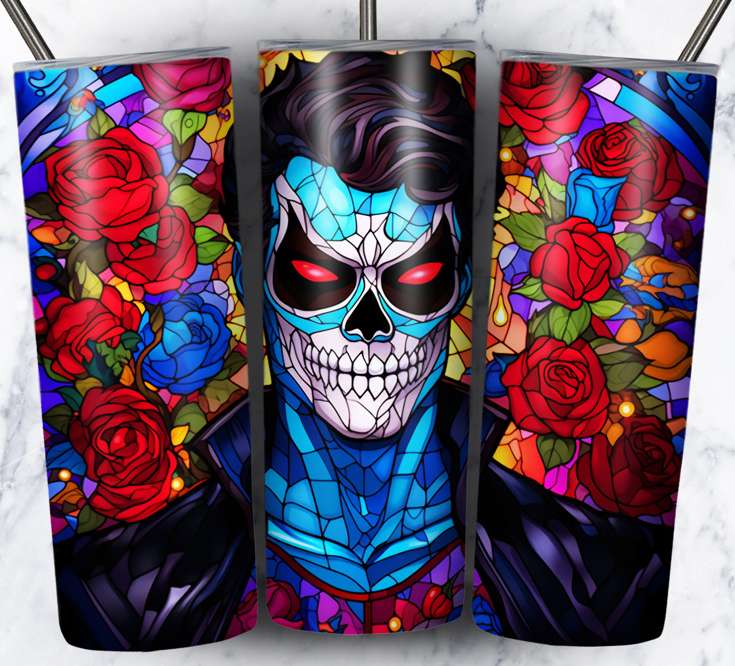 Superhero SugarSkull Sublimation 20oz Tumbler Images Bundle