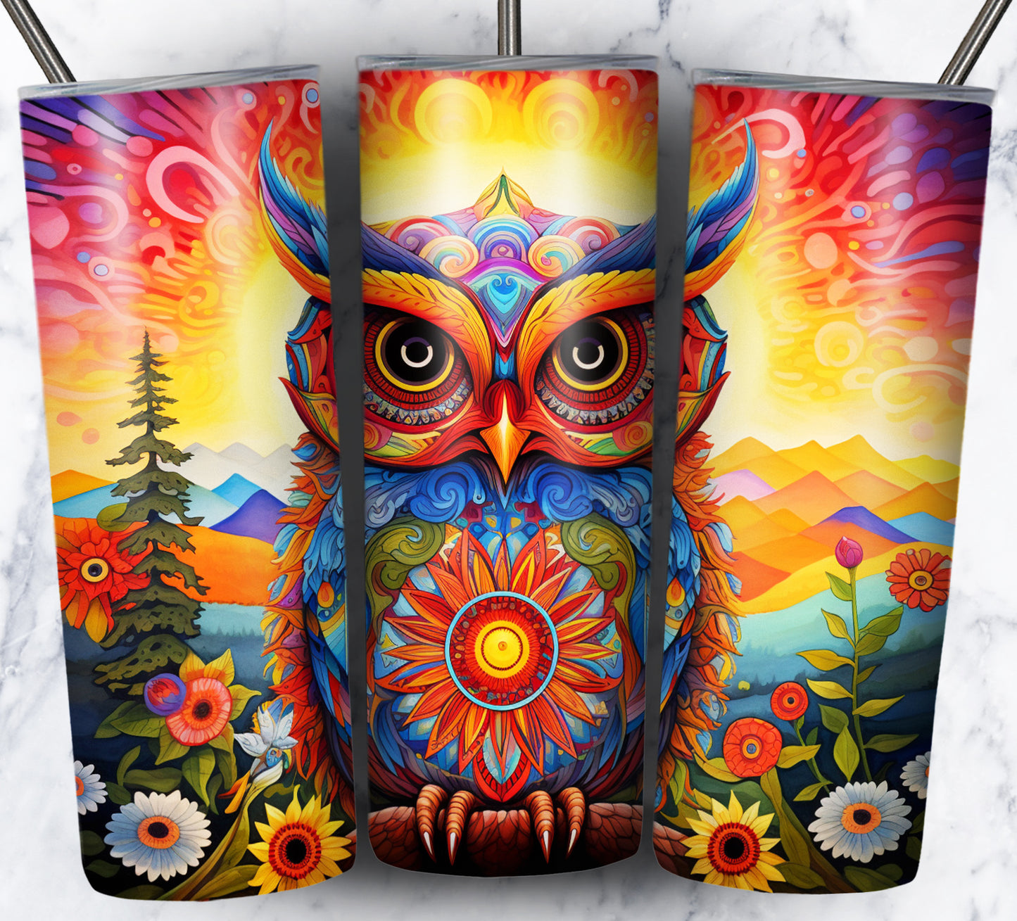 Psychedelic Animals Sublimation 20oz Tumbler Images Bundle