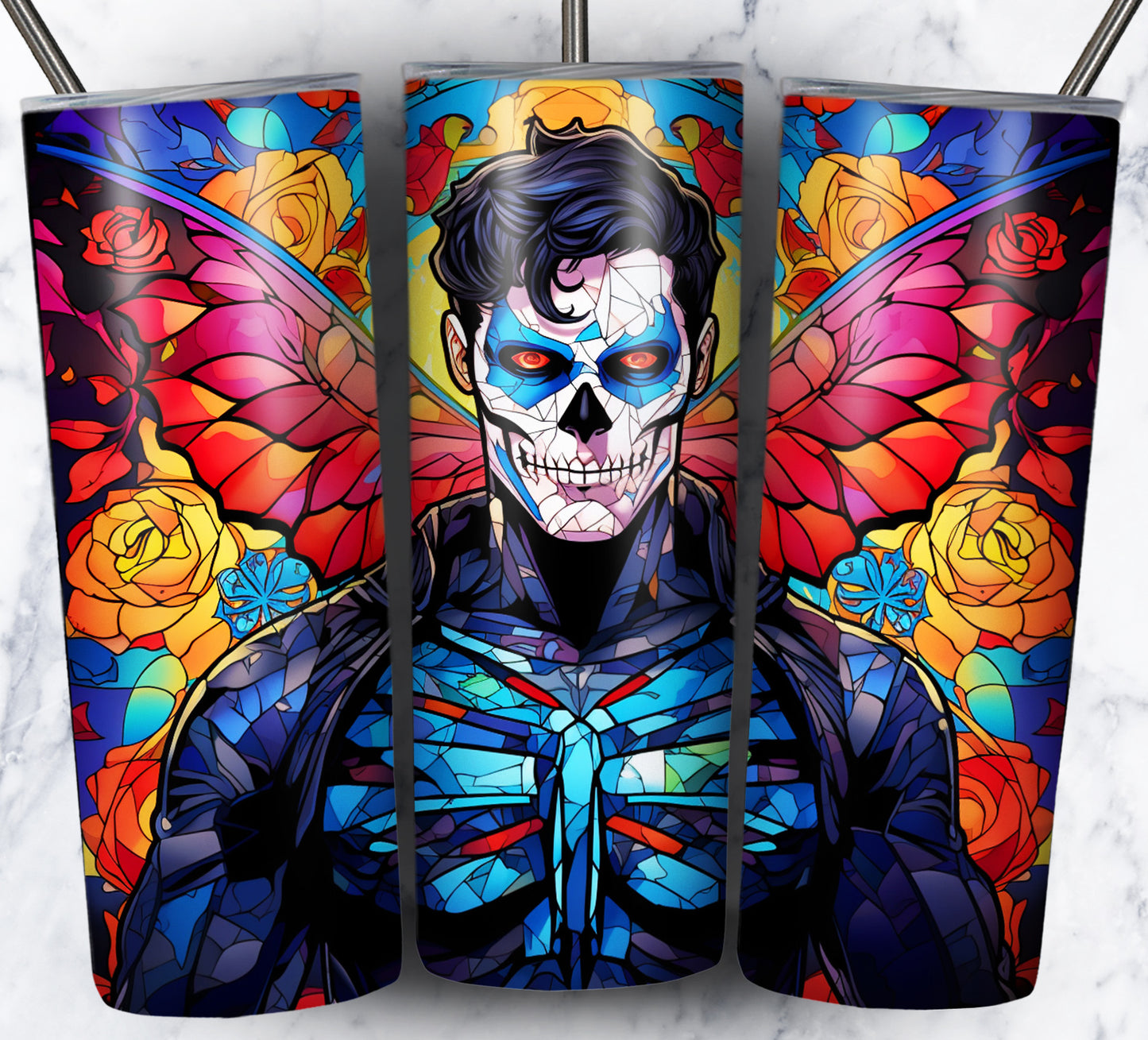 Superhero SugarSkull Sublimation 20oz Tumbler Images Bundle