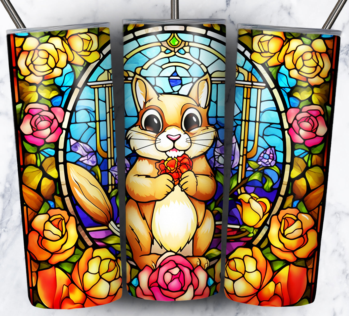 Stain Glass Animals Sublimation Tumbler Images Bundle 20 oz