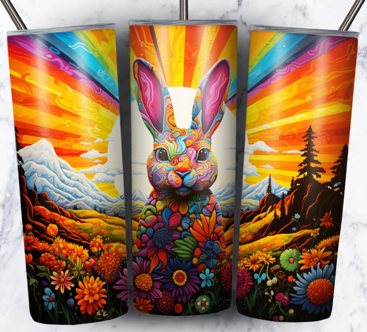 Psychedelic Animals Sublimation 20oz Tumbler Images Bundle