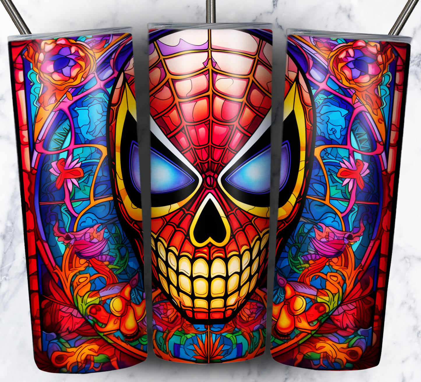 Superhero SugarSkull Sublimation 20oz Tumbler Images Bundle